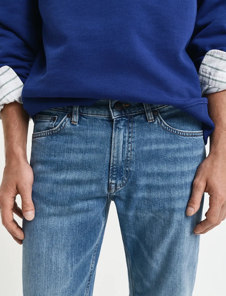 Gant - SLIM GANT JEANS - slim jeans - mid blue worn in - 4