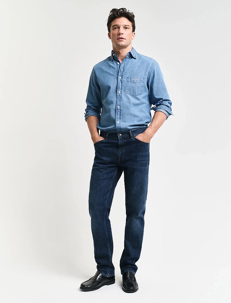 GANT - REGULAR GANT JEANS - regular jeans - dark blue worn in - 5
