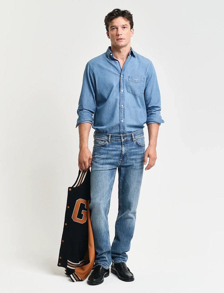 Gant - REGULAR GANT JEANS - regular jeans - mid blue worn in - 5