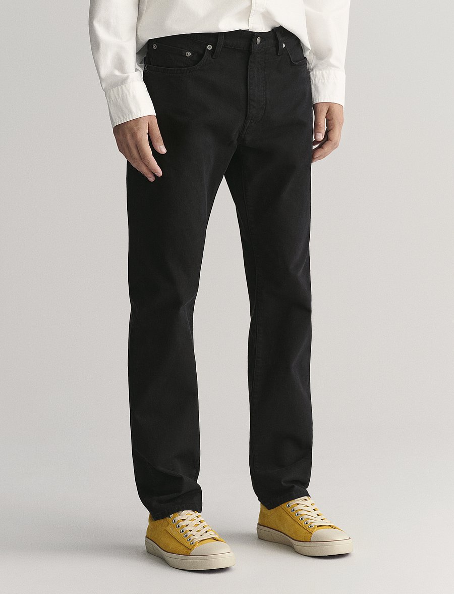 Gant - REGULAR DESERT JEANS - regular jeans - black - 0