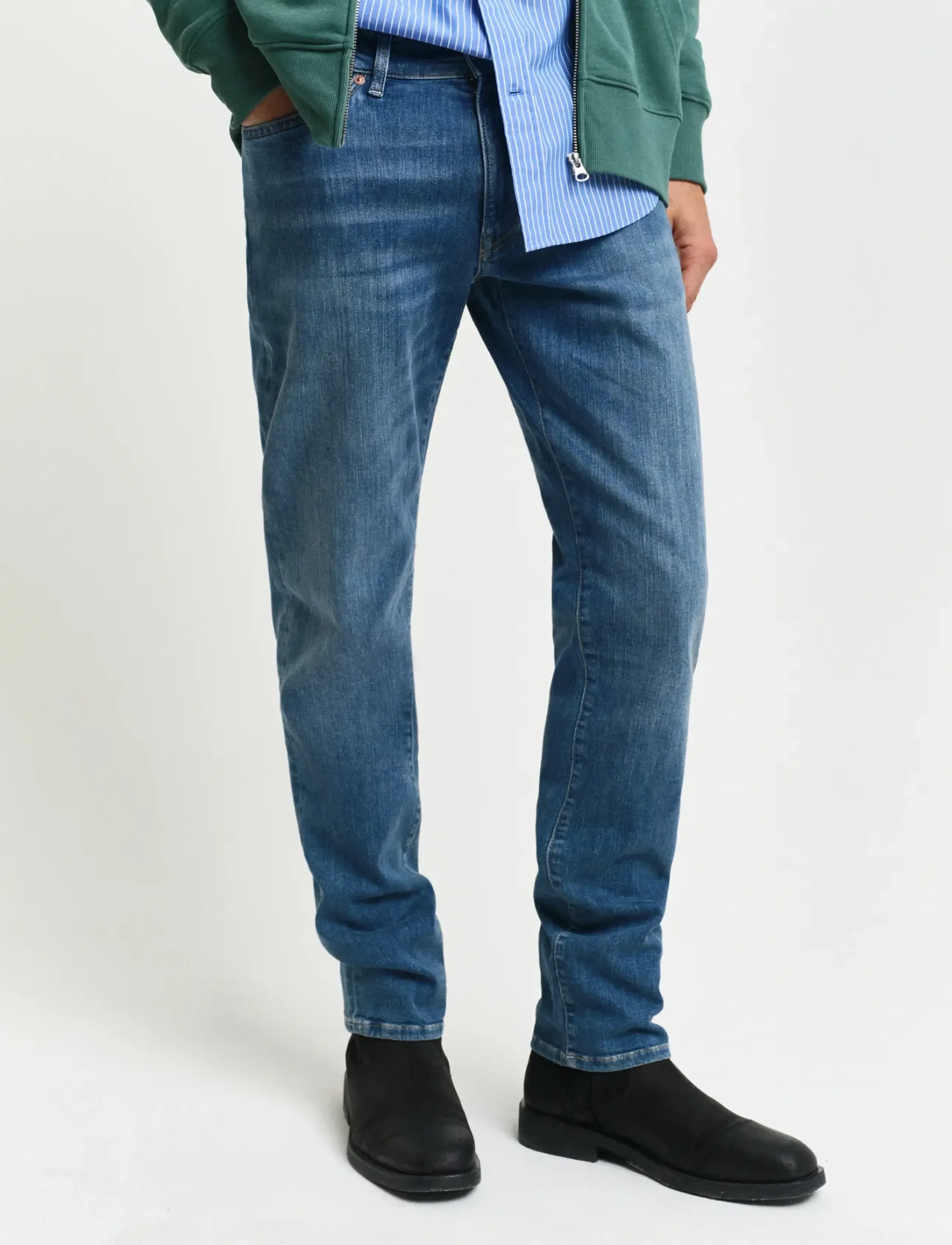 Gant - EXTRA SLIM ACTIVE RECOVER JEANS - kitsad teksad - mid blue broken in - 4