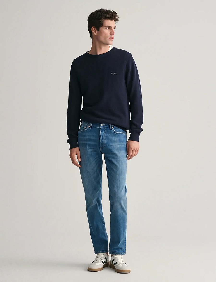 Gant - EXTRA SLIM ACTIVE RECOVER JEANS - kitsad teksad - mid blue broken in - 5