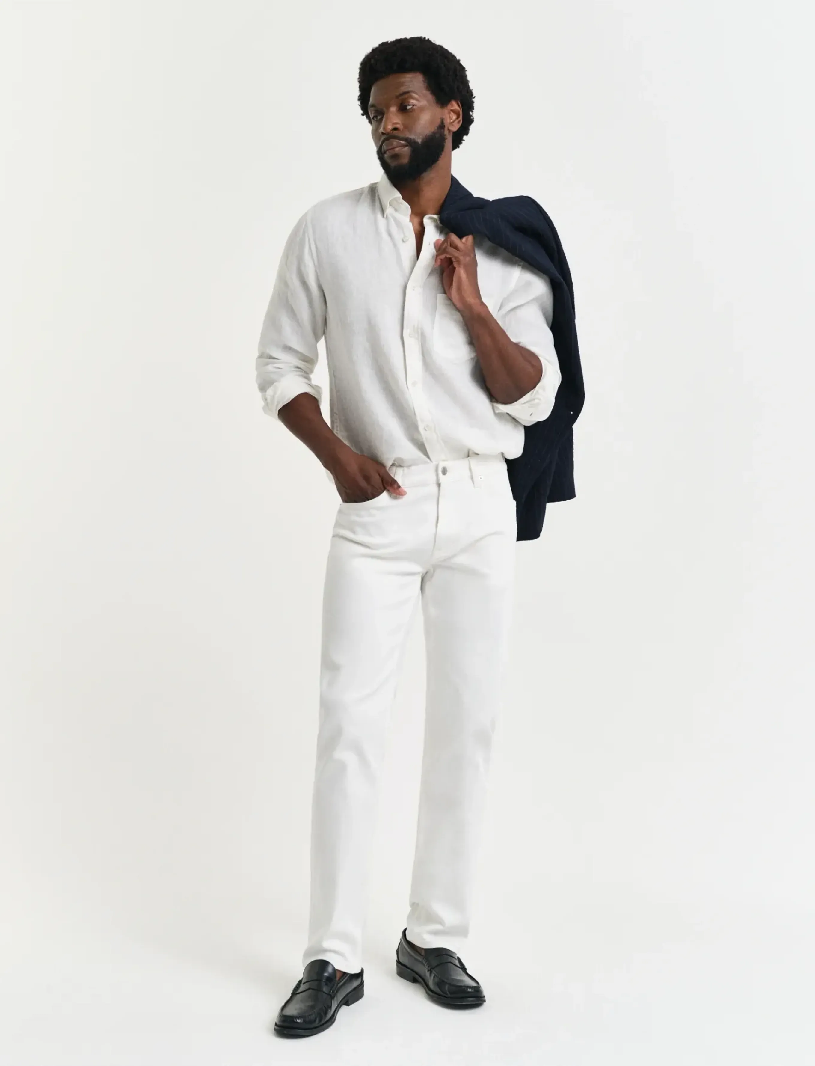 Gant Reg White Jeans, 32 x 32, Creme - Regular, Männerswear