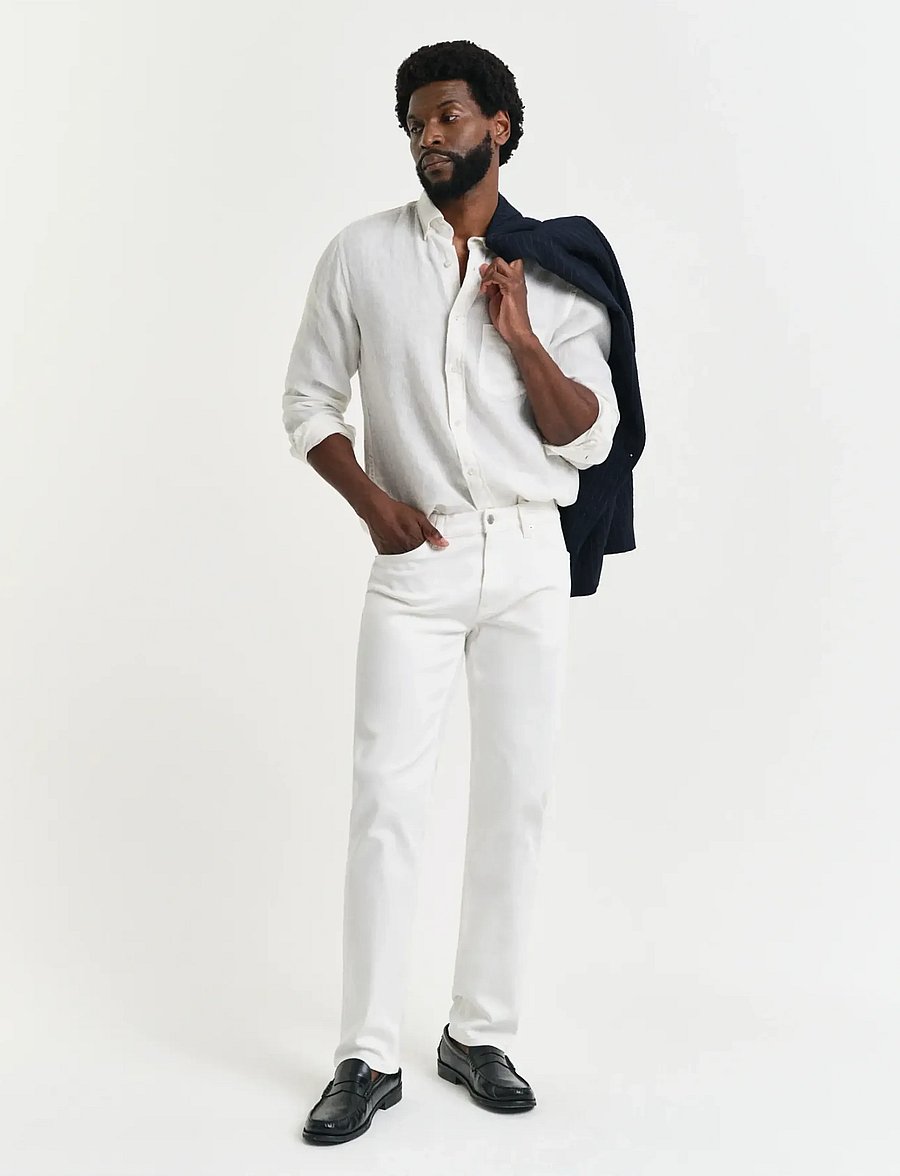 Gant - REG WHITE JEANS - regular jeans - eggshell - 0