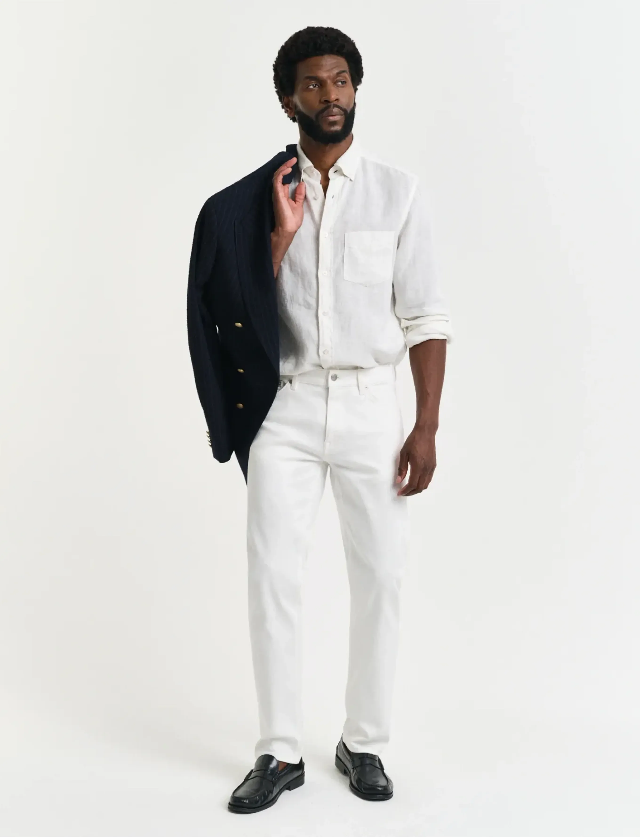 Gant - REG WHITE JEANS - bukser & jeans - eggshell - 3