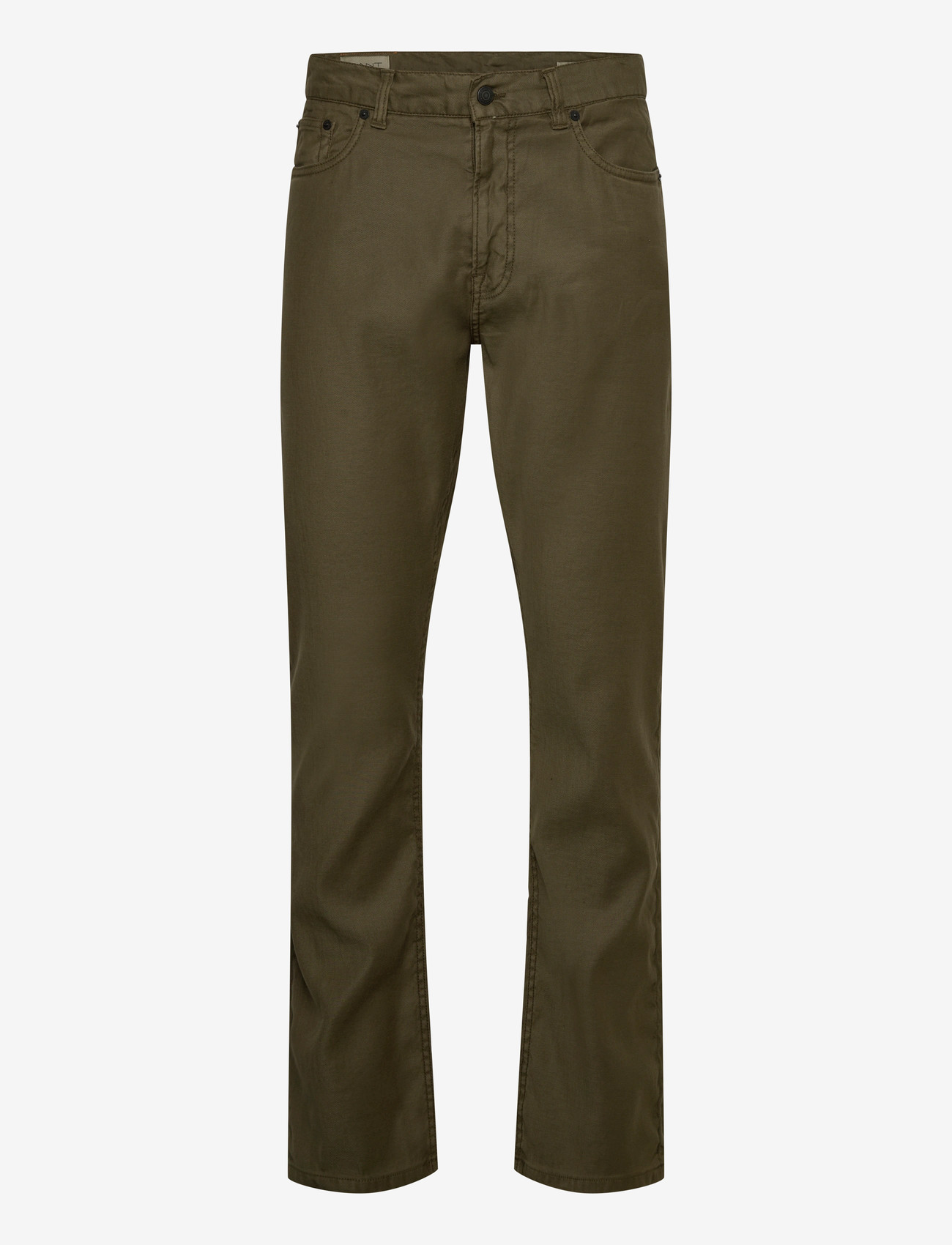 Gant - REG COT/LINEN JEANS - regular jeans - juniper green - 0