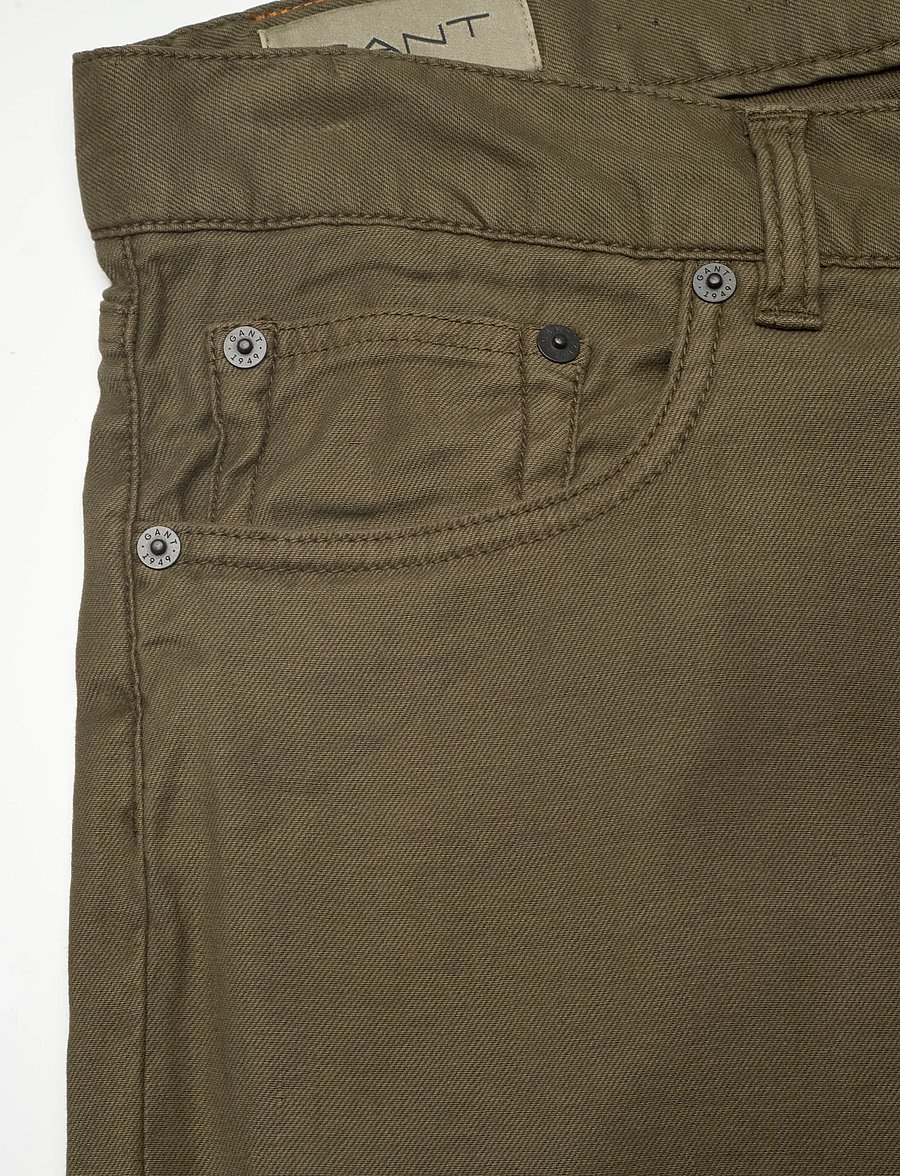 Gant - REG COT/LINEN JEANS - regular jeans - juniper green - 2