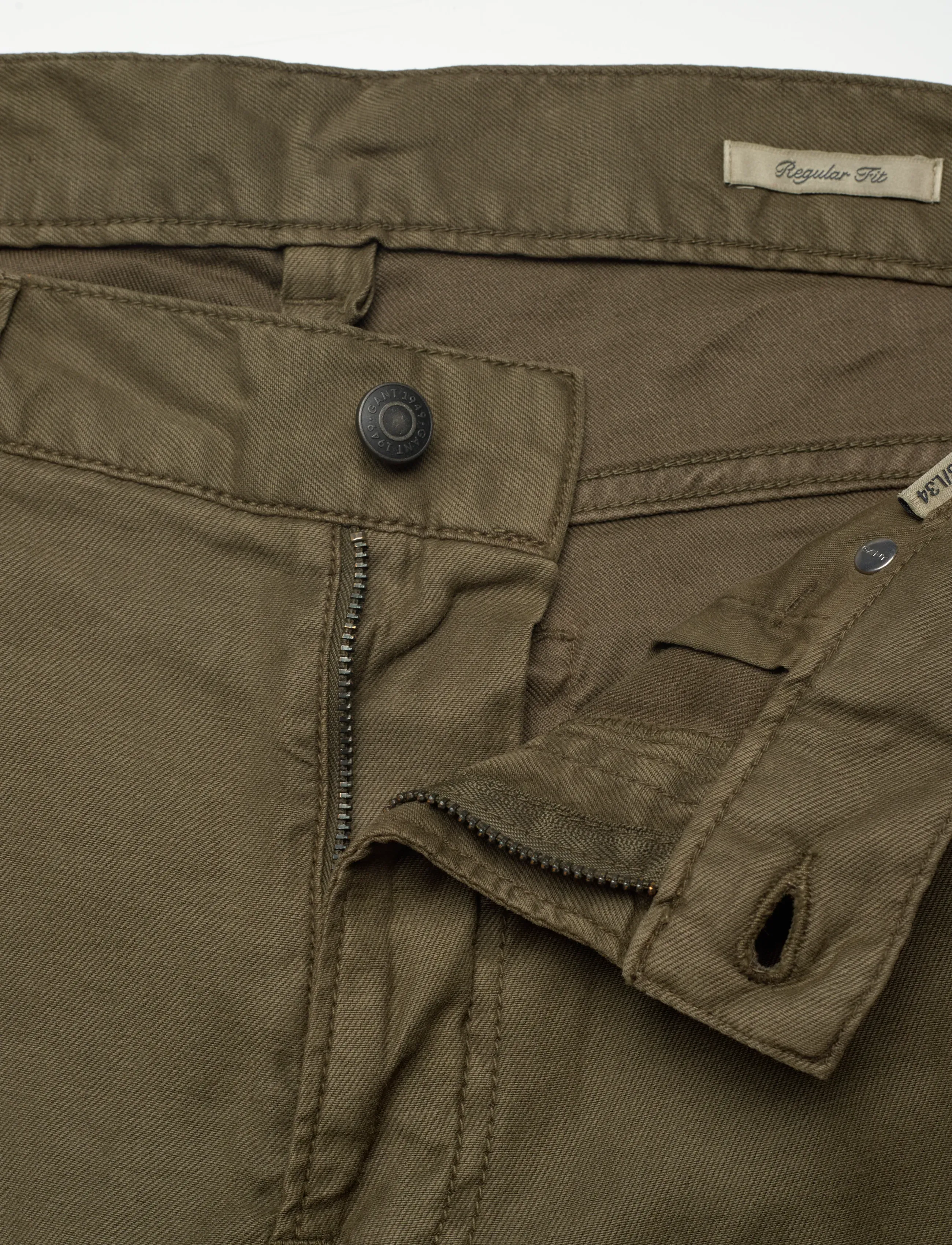 Gant - REG COT/LINEN JEANS - bukser & jeans - juniper green - 3
