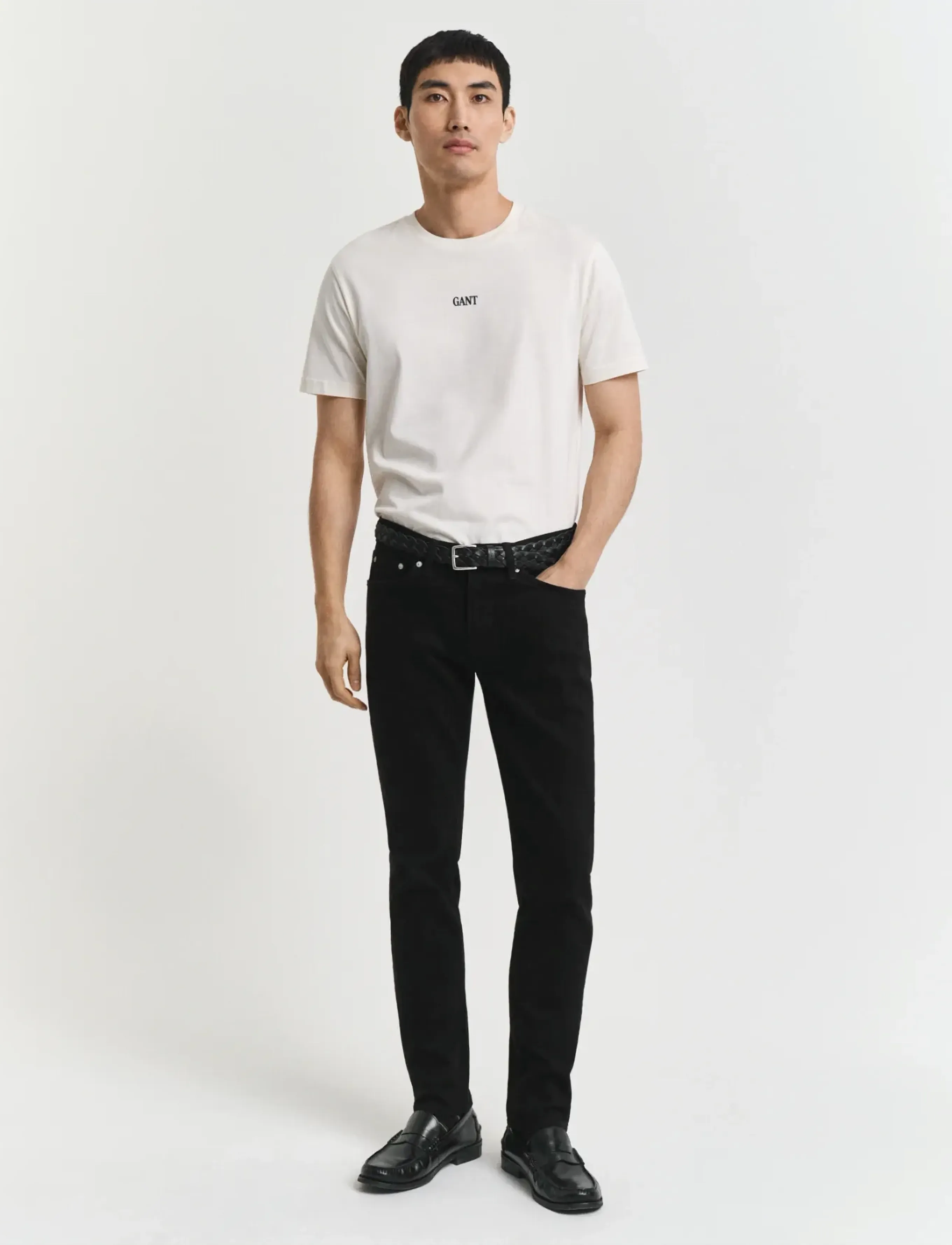 GANT SLIM STAY BLACK JEANS - Jeans - BLACK / black