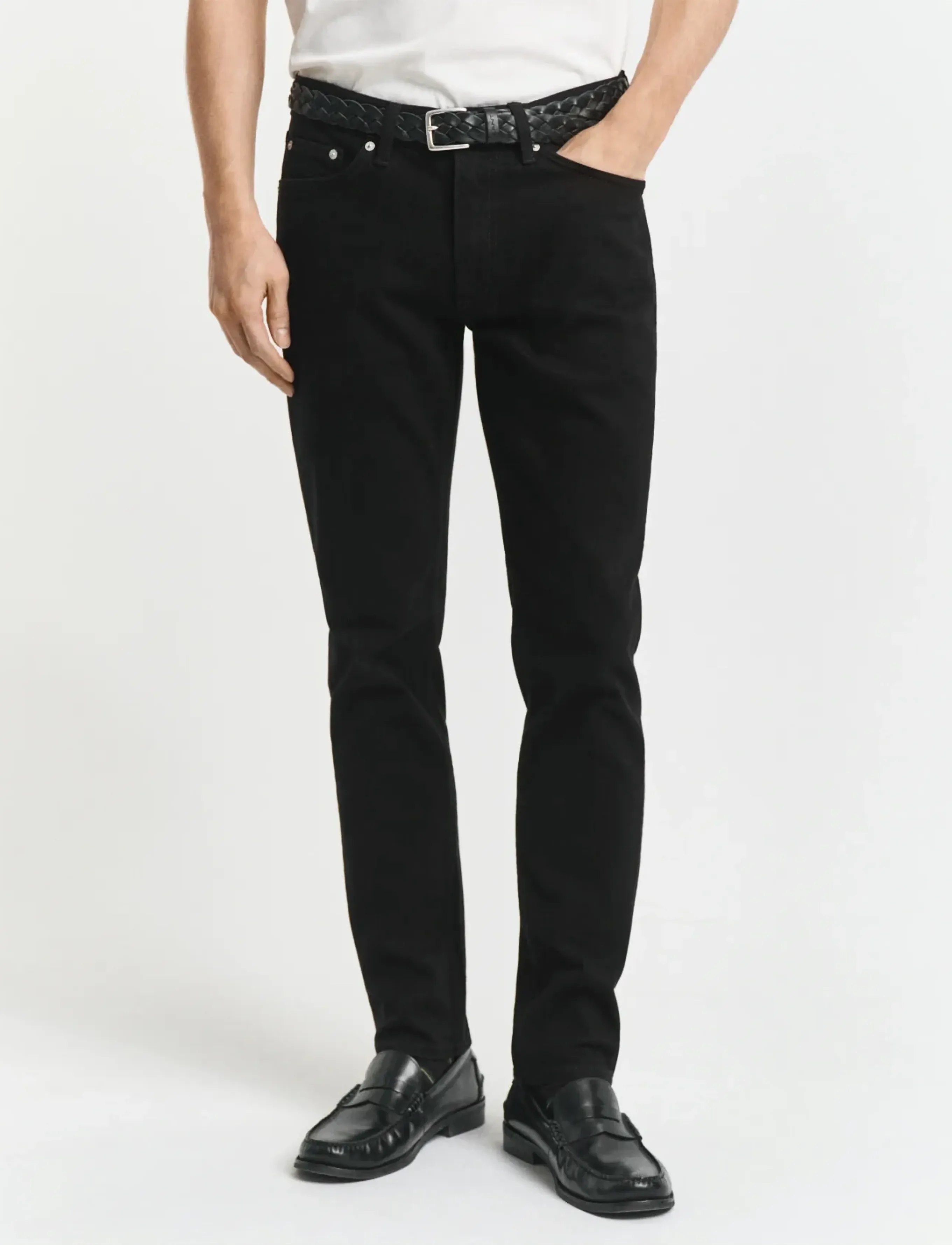 Gant - SLIM STAY BLACK JEANS - slim fit jeans - black - 3