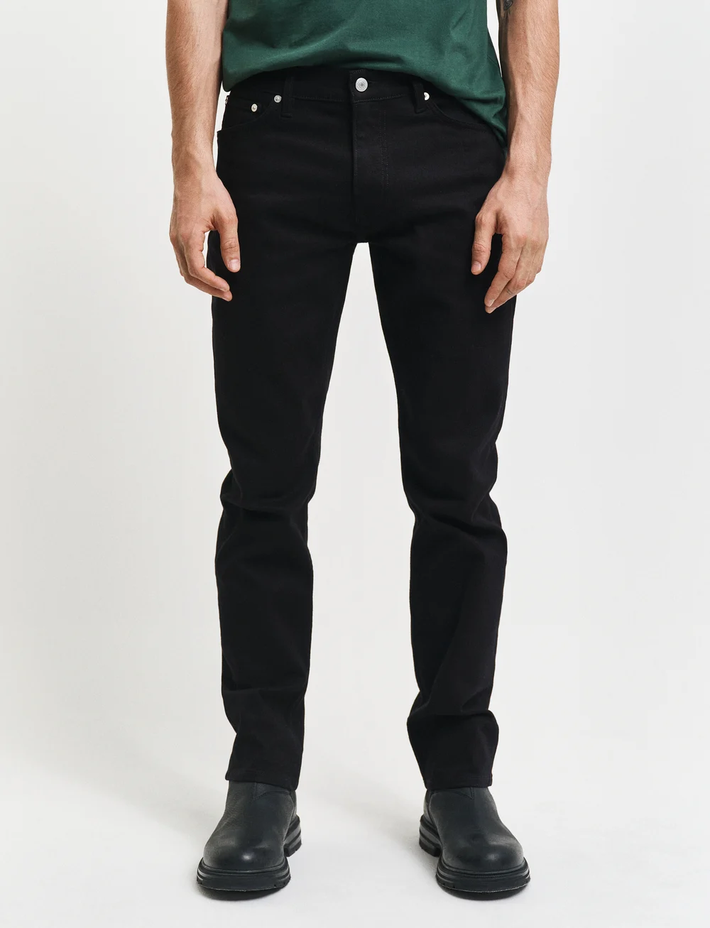 GANT - REGULAR STAY BLACK JEANS - regular jeans - black - 4