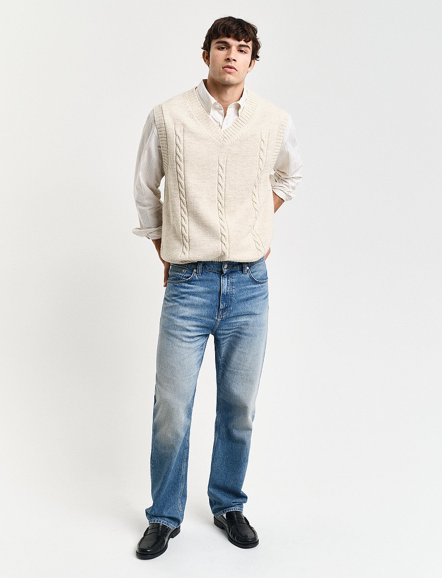 Gant - GANT STRAIGHT FIT JEANS - regular jeans - semi light blue vintage - 0