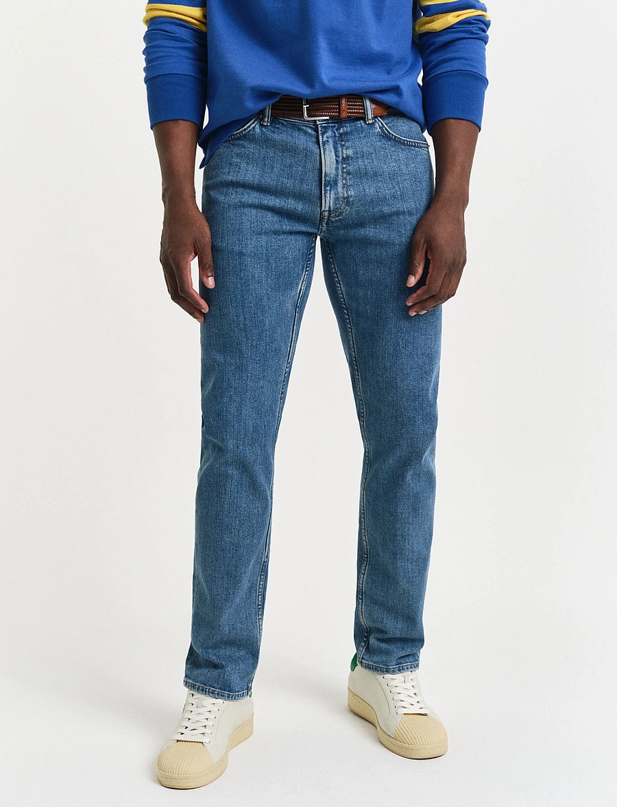 Gant - REG CLEAN WASH GANT JEANS - normale jeans - mid blue worn in - 4