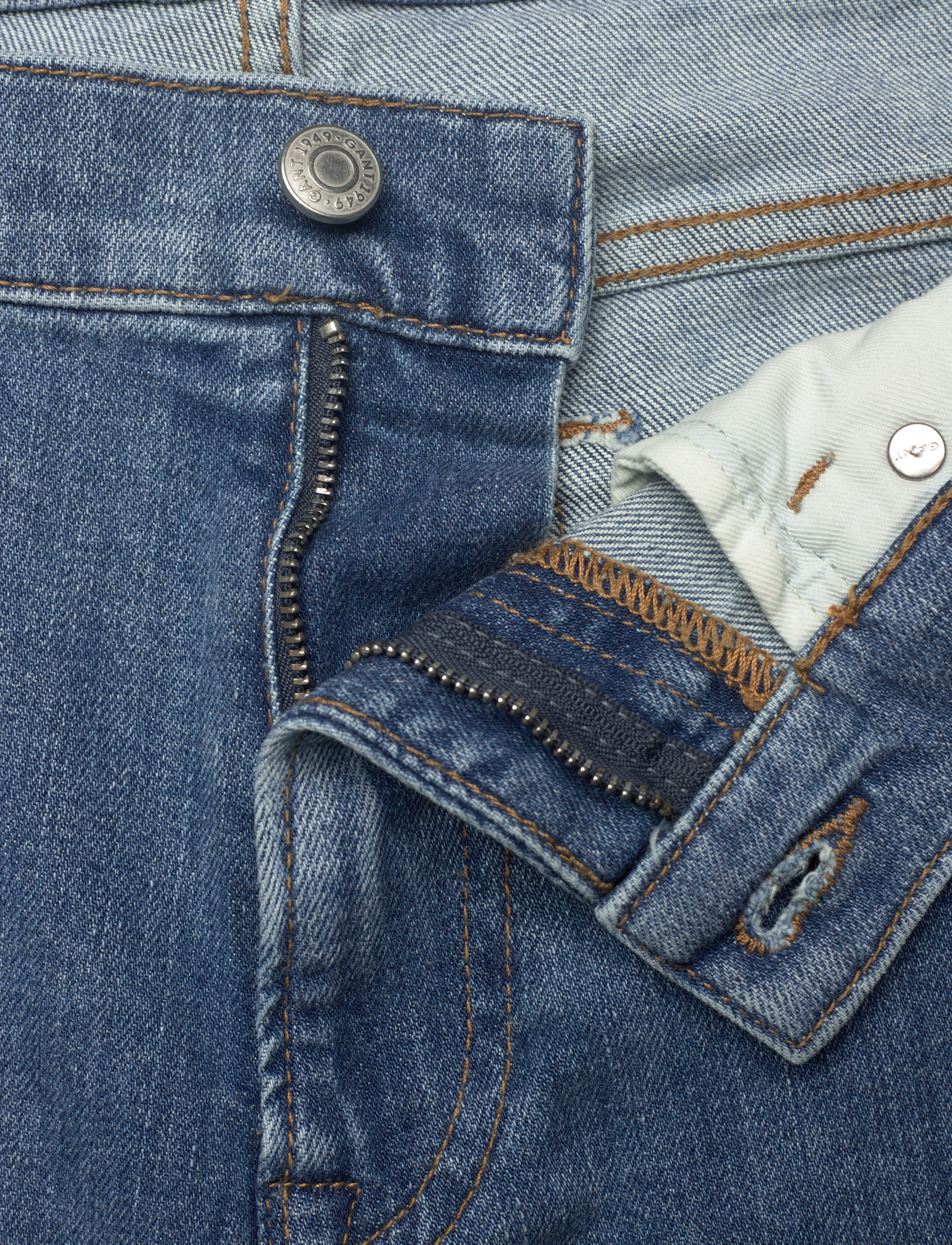 Gant - REG CLEAN WASH GANT JEANS - beinar gallabuxur - mid blue worn in - 3