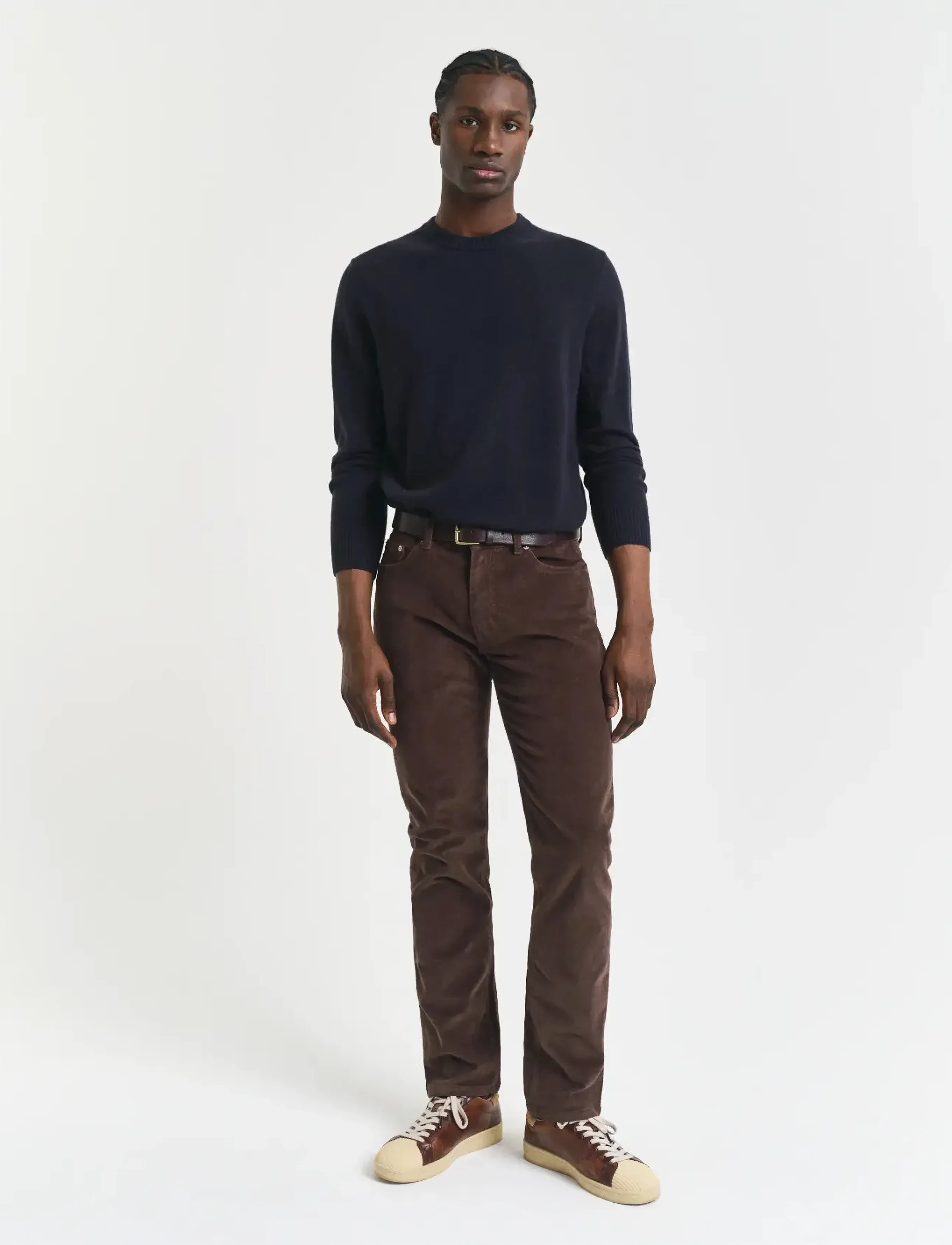 GANT REG CORD JEANS - Jeans - RICH BROWN / brown