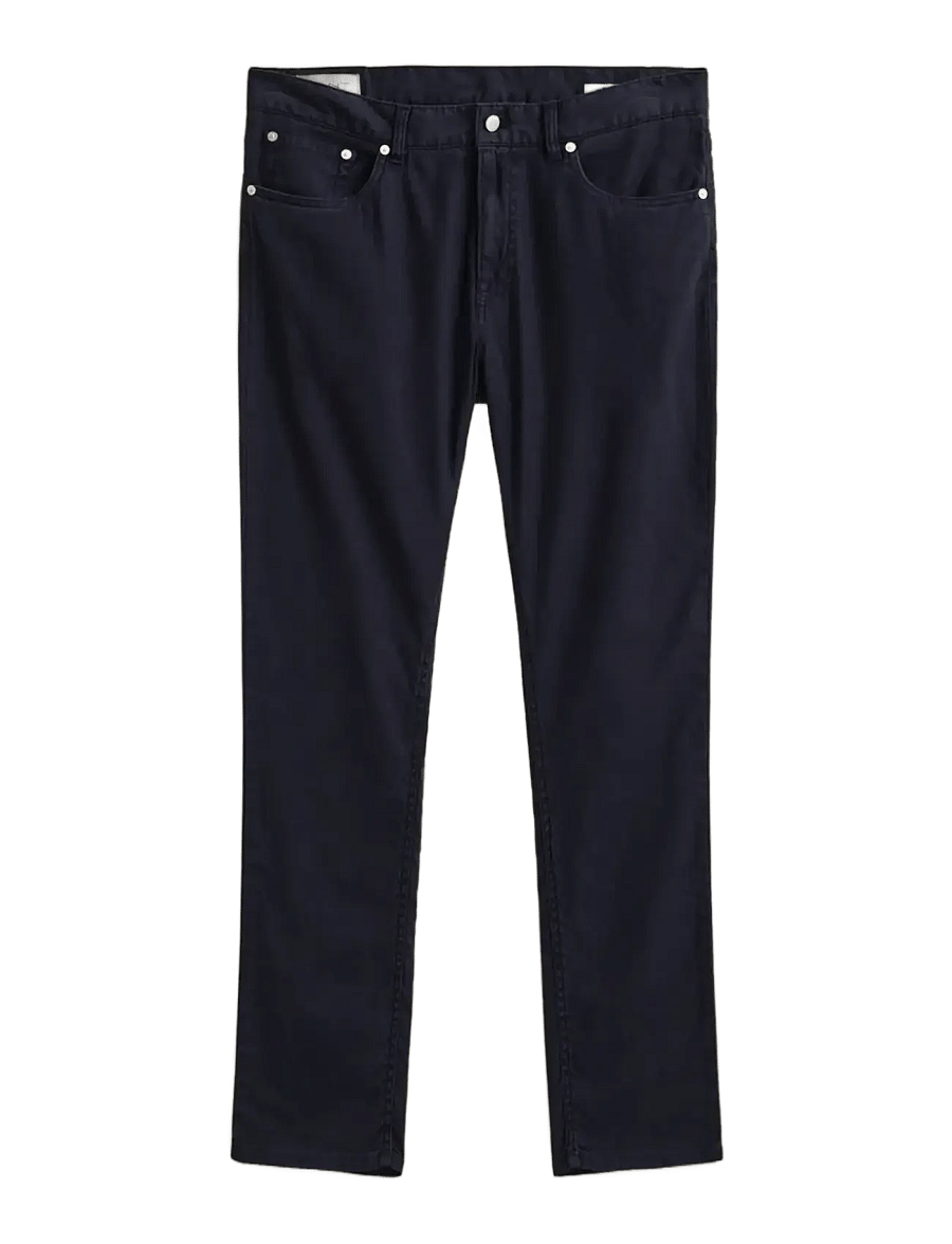 Gant - SLIM COTTON / LINEN JEANS - leinenhosen - evening blue - 1