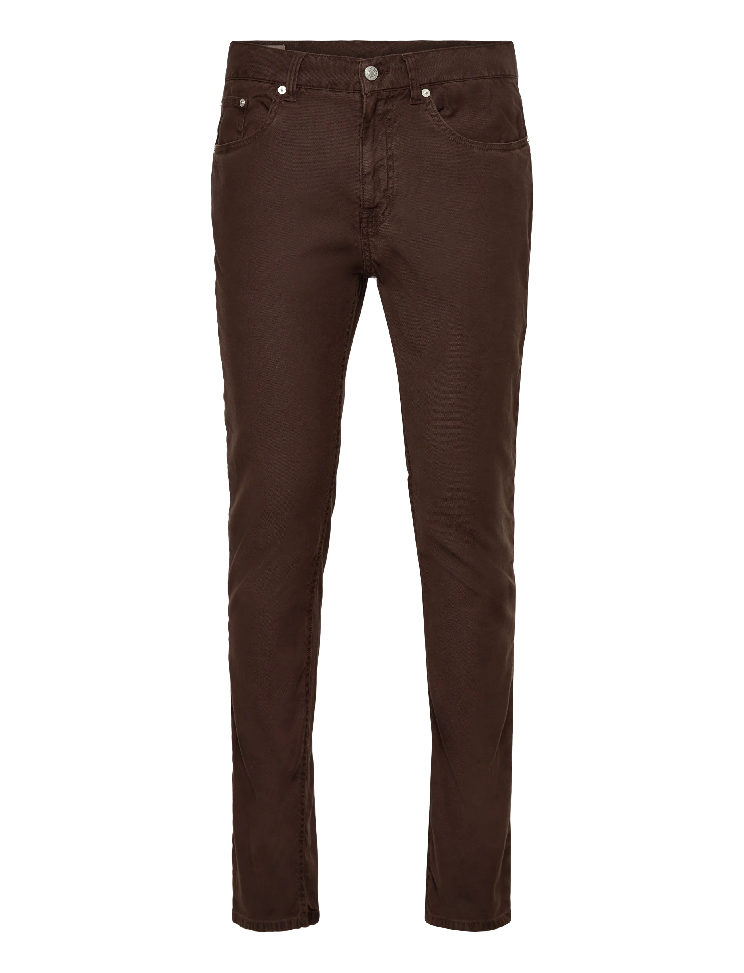 GANT SLIM COTTON / LINEN JEANS - Hosen - RICH BROWN / brown