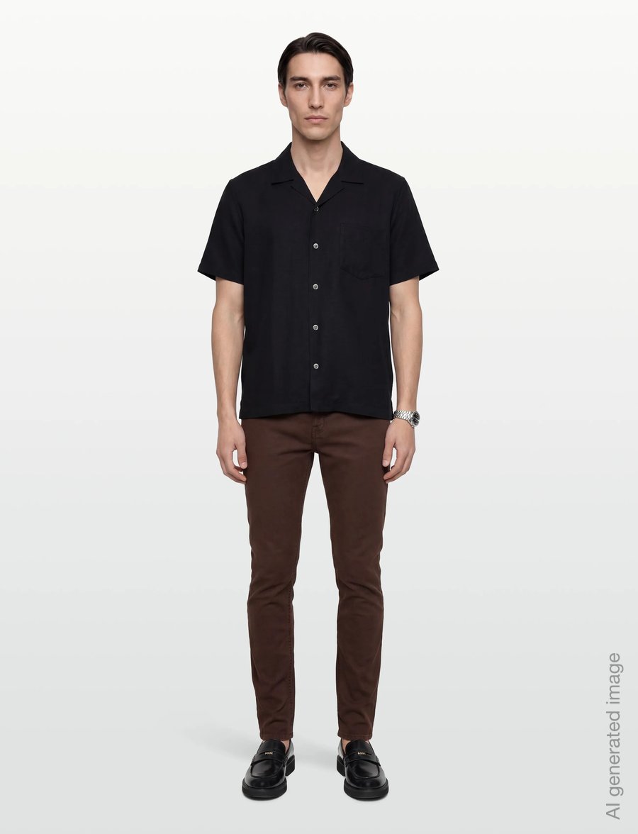 Gant - SLIM COTTON / LINEN JEANS - linased püksid - rich brown - 0