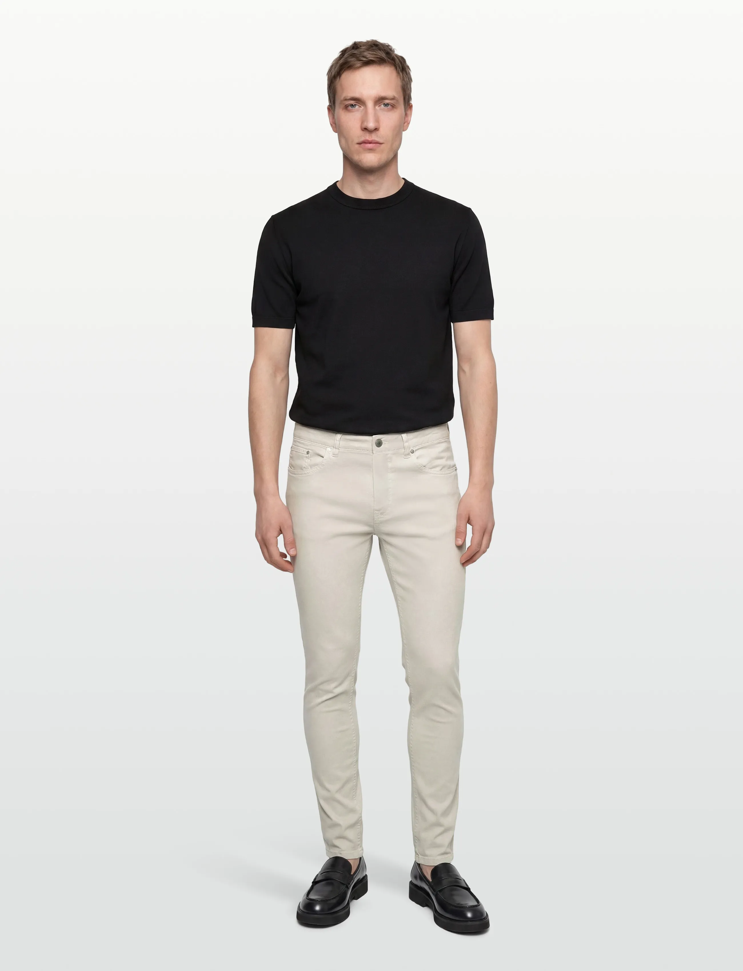 GANT SLIM COTTON / LINEN JEANS - Trousers - SAND / cream