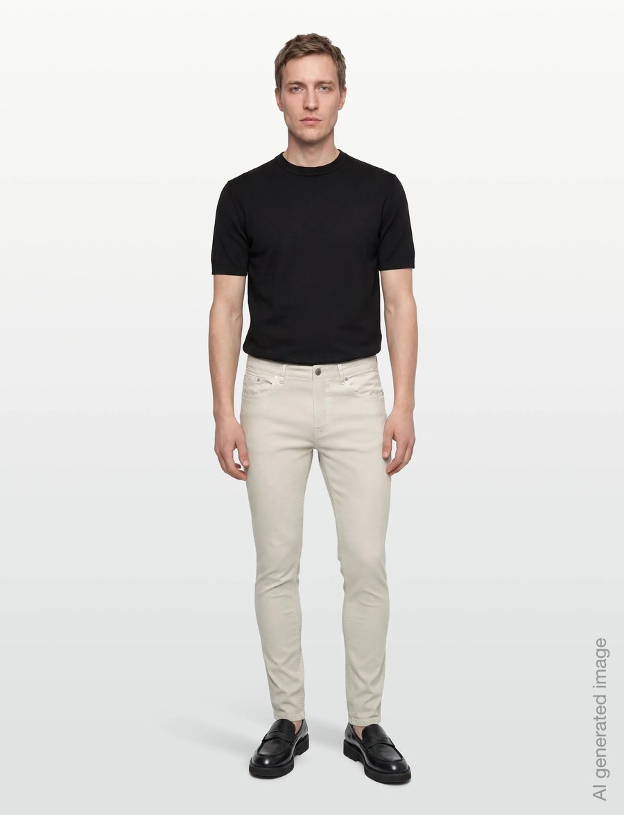 Gant - SLIM COTTON / LINEN JEANS - leinenhosen - sand - 0