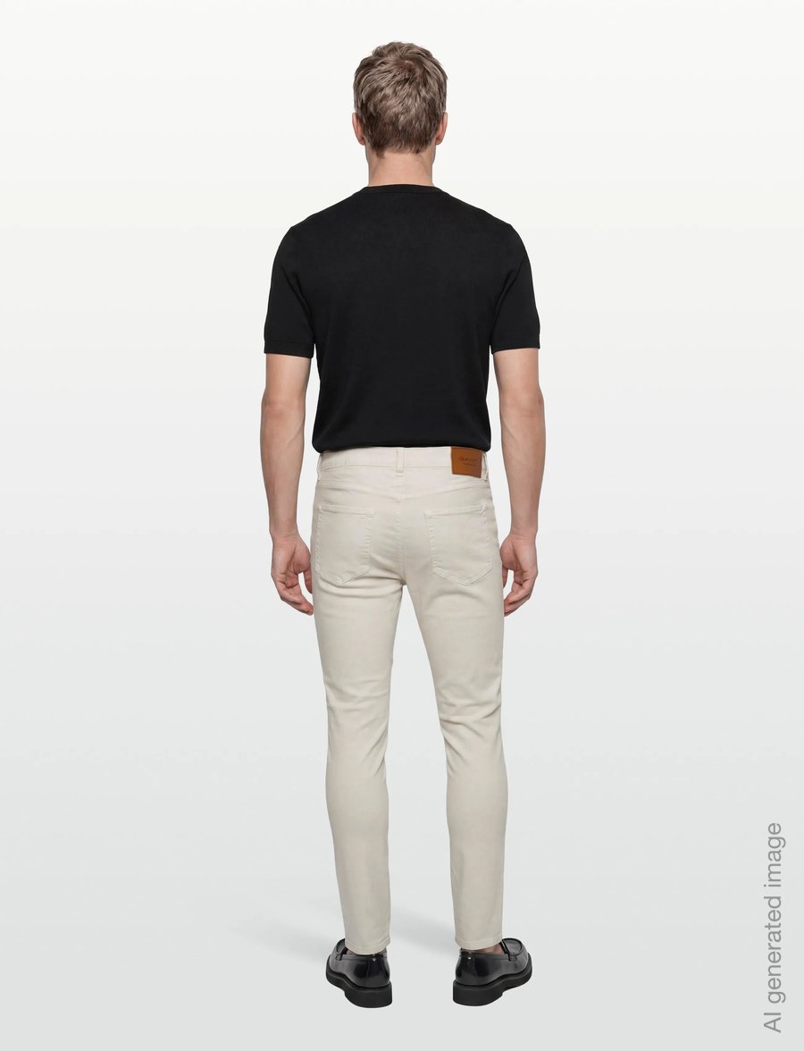 Gant - SLIM COTTON / LINEN JEANS - leinenhosen - sand - 4