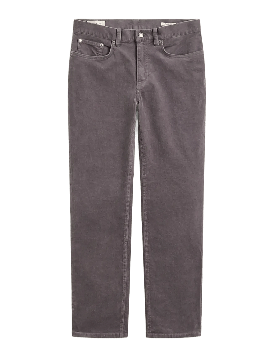 Gant - REG CORD JEANS - regular jeans - dusky anthracite - 0