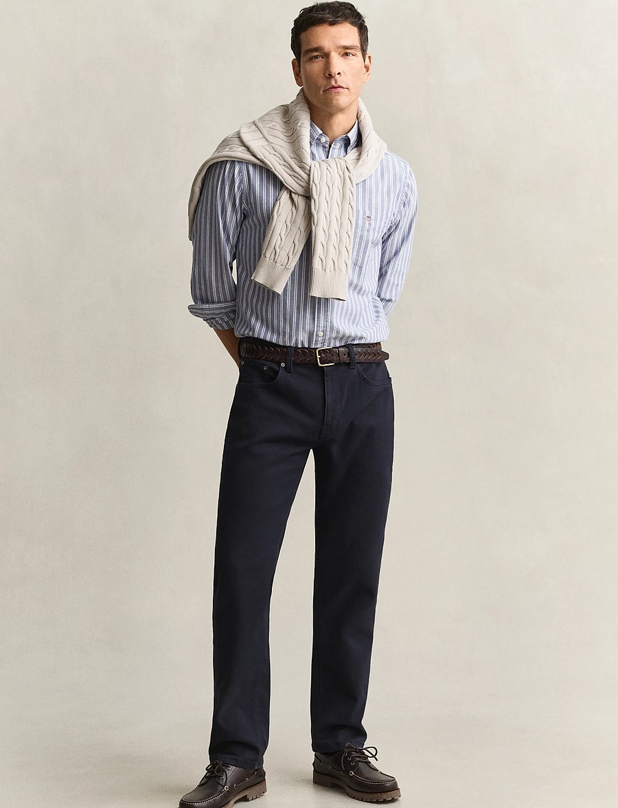 Gant - REG SOFT TWILL JEANS - tavalised teksad - evening blue - 0