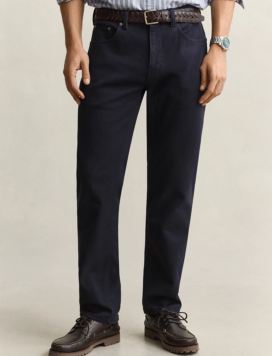Gant - REG SOFT TWILL JEANS - tavalised teksad - evening blue - 3