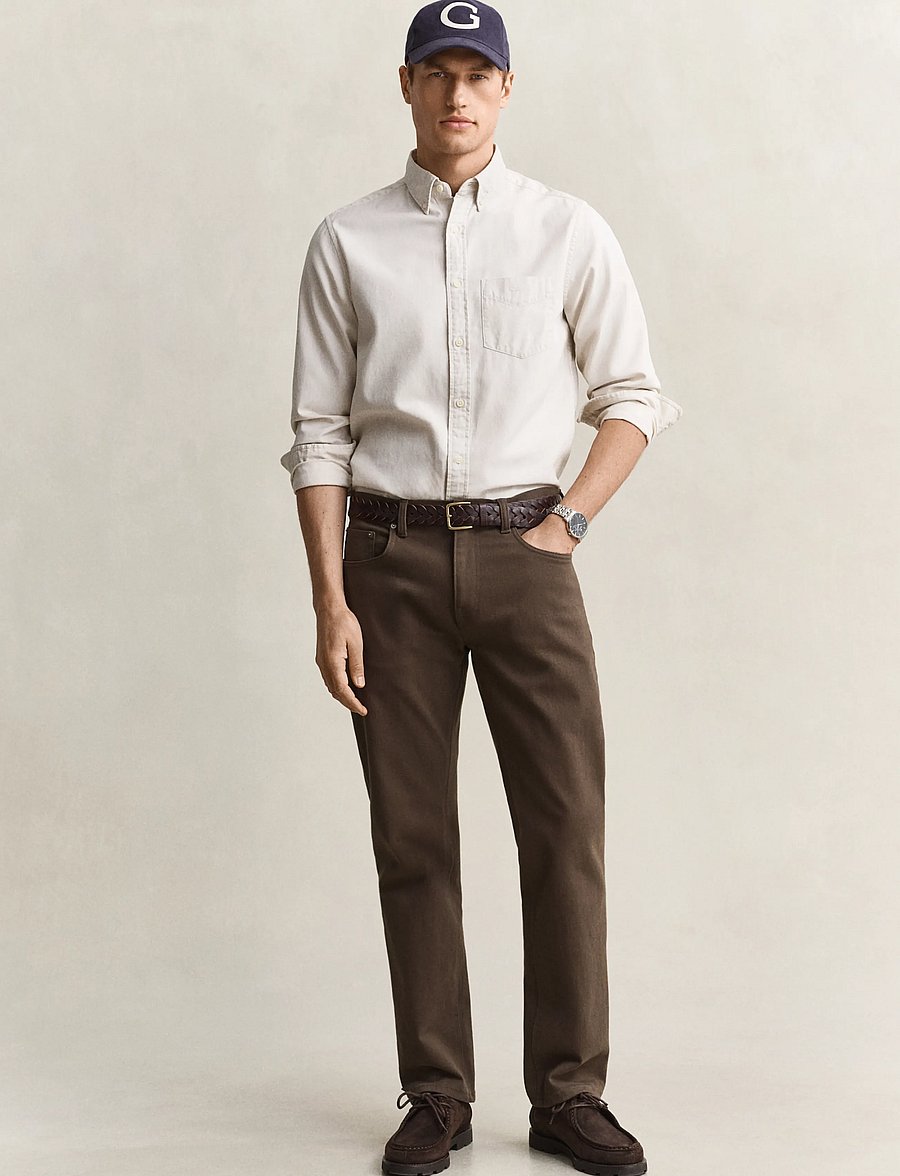 Gant - REG SOFT TWILL JEANS - regular jeans - shadow brown - 0