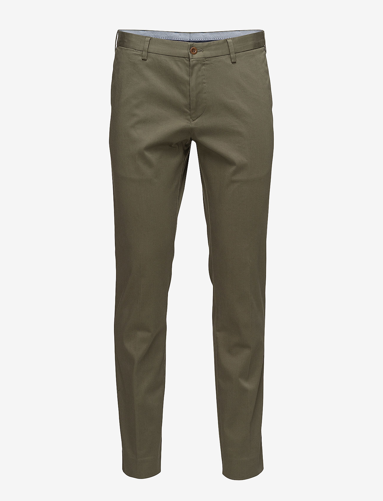 GANT - O1. SLIM TAILORED SATIN SLACKS - kalamata green - 0