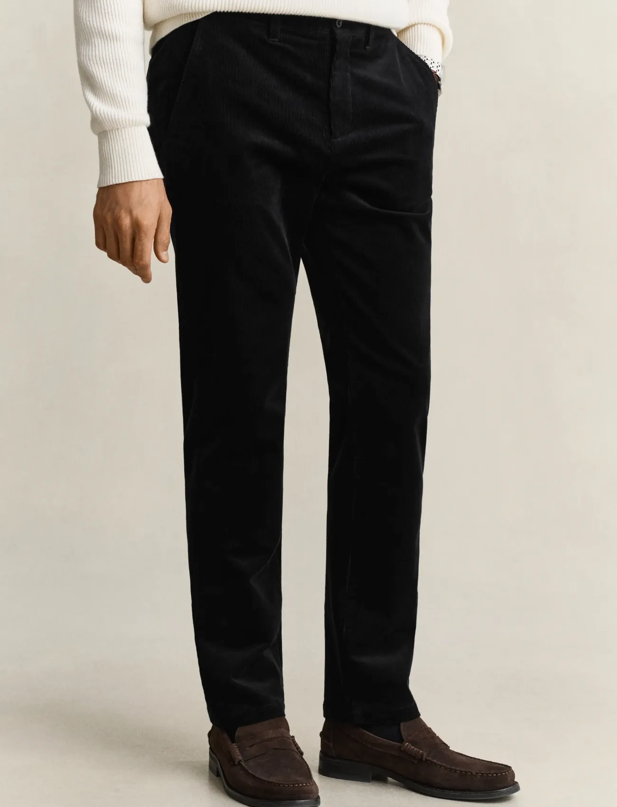 Gant REGULAR CORD CHINOS - Riided - BLACK / black