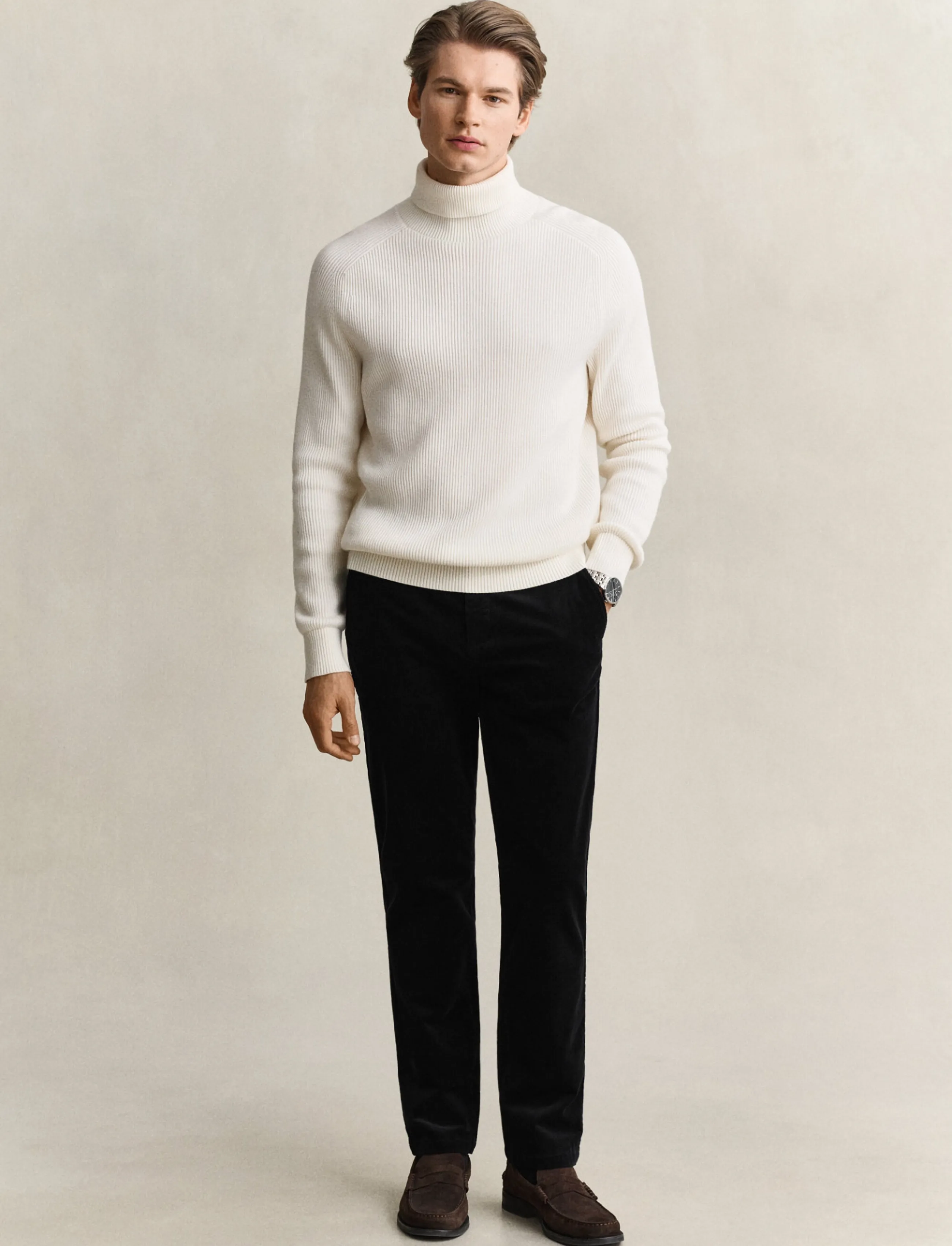 Gant - REGULAR CORD CHINOS - chino-püksid - black - 3