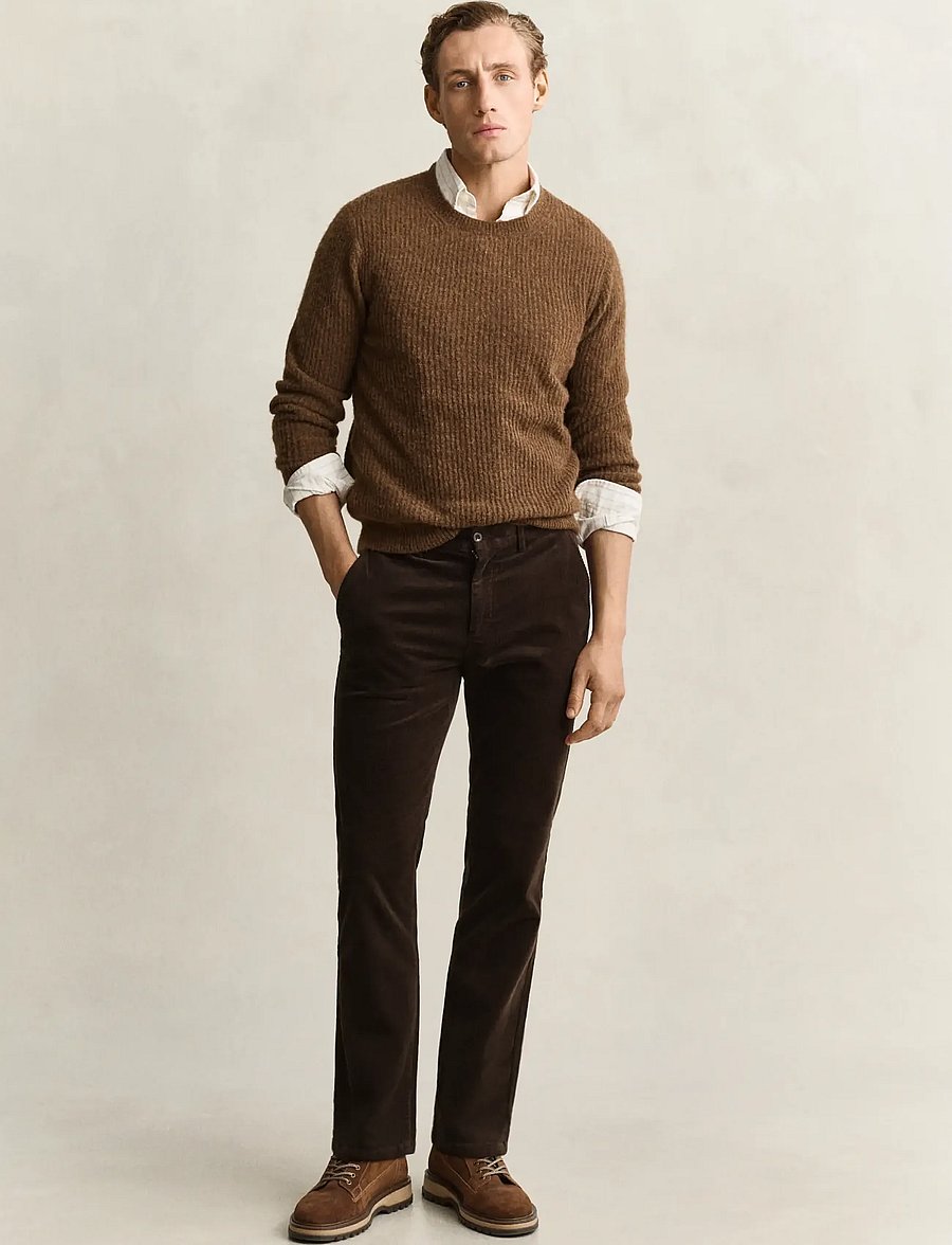 Gant - REGULAR CORD CHINOS - chinos - black brown - 0