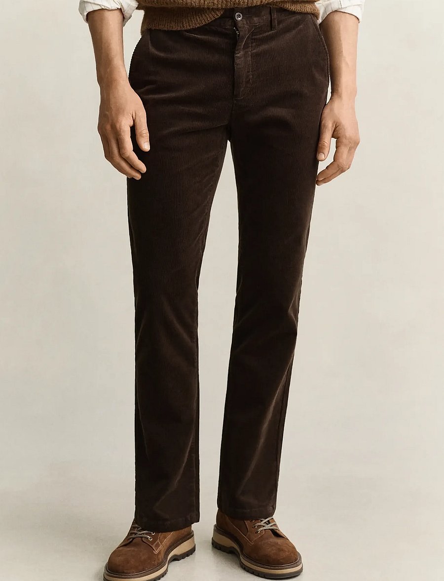 Gant - REGULAR CORD CHINOS - chinos - black brown - 2