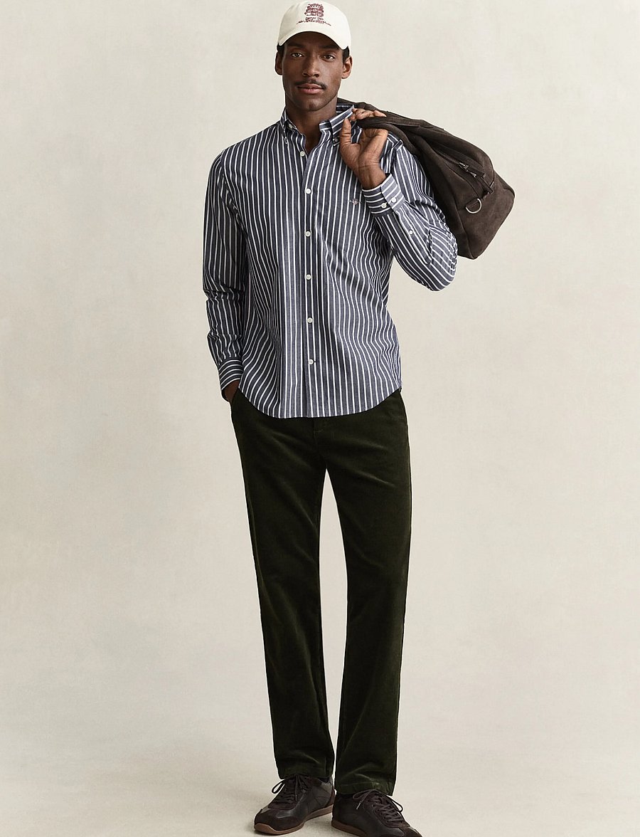 Gant - REGULAR CORD CHINOS - chinos - dark moss green - 1