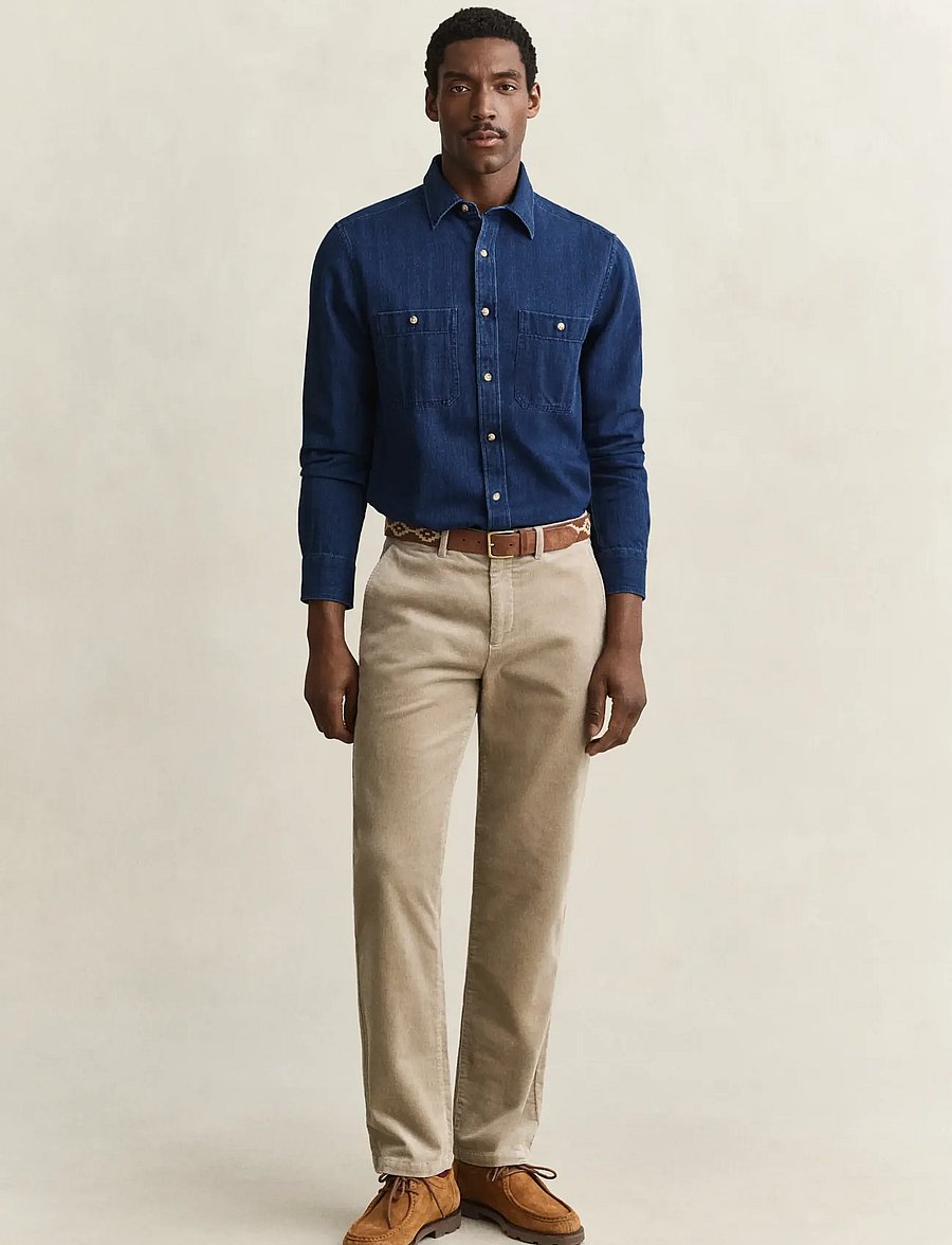 Gant - REGULAR CORD CHINOS - chinos - mist taupe - 0