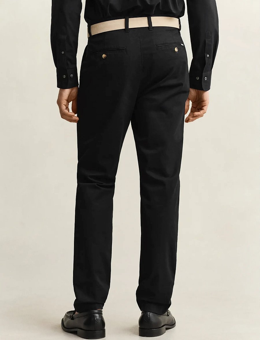 Gant - SLIM CLASSIC CHINOS - chinos - black - 3