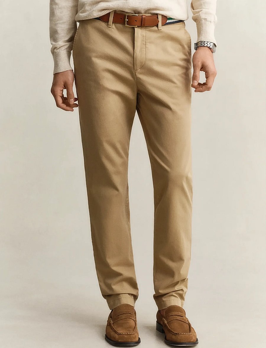 Gant - SLIM CLASSIC CHINOS - chino püksid - dark khaki - 4