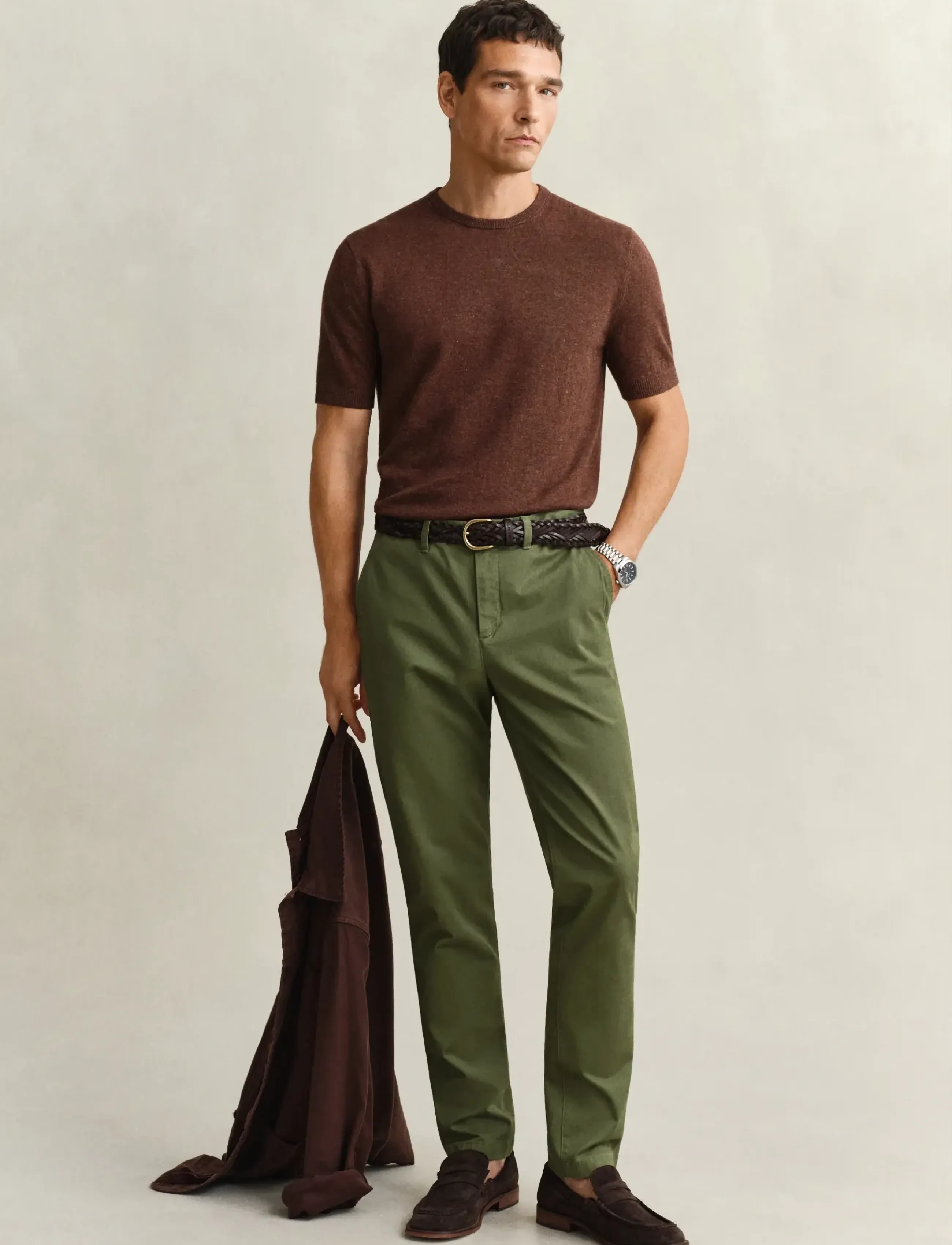 GANT SLIM CLASSIC CHINOS - Chino's - DRY HERB GREEN / khaki/green