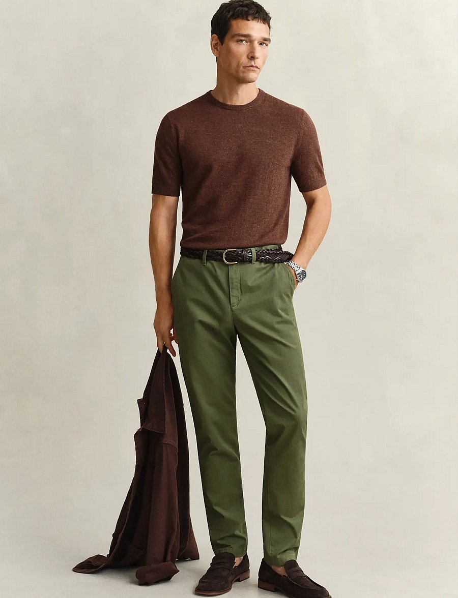 Gant - Classic Slim Chinos - chinos - dry herb green - 0