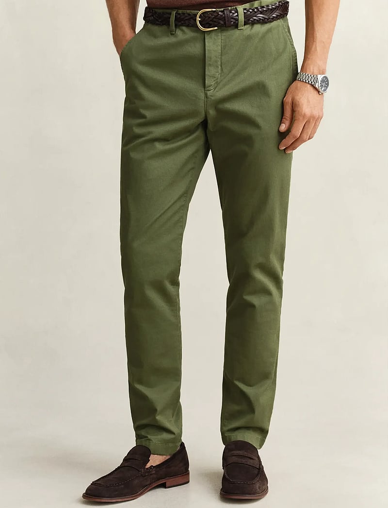 GANT - SLIM CLASSIC CHINOS - chino püksid - dry herb green - 3