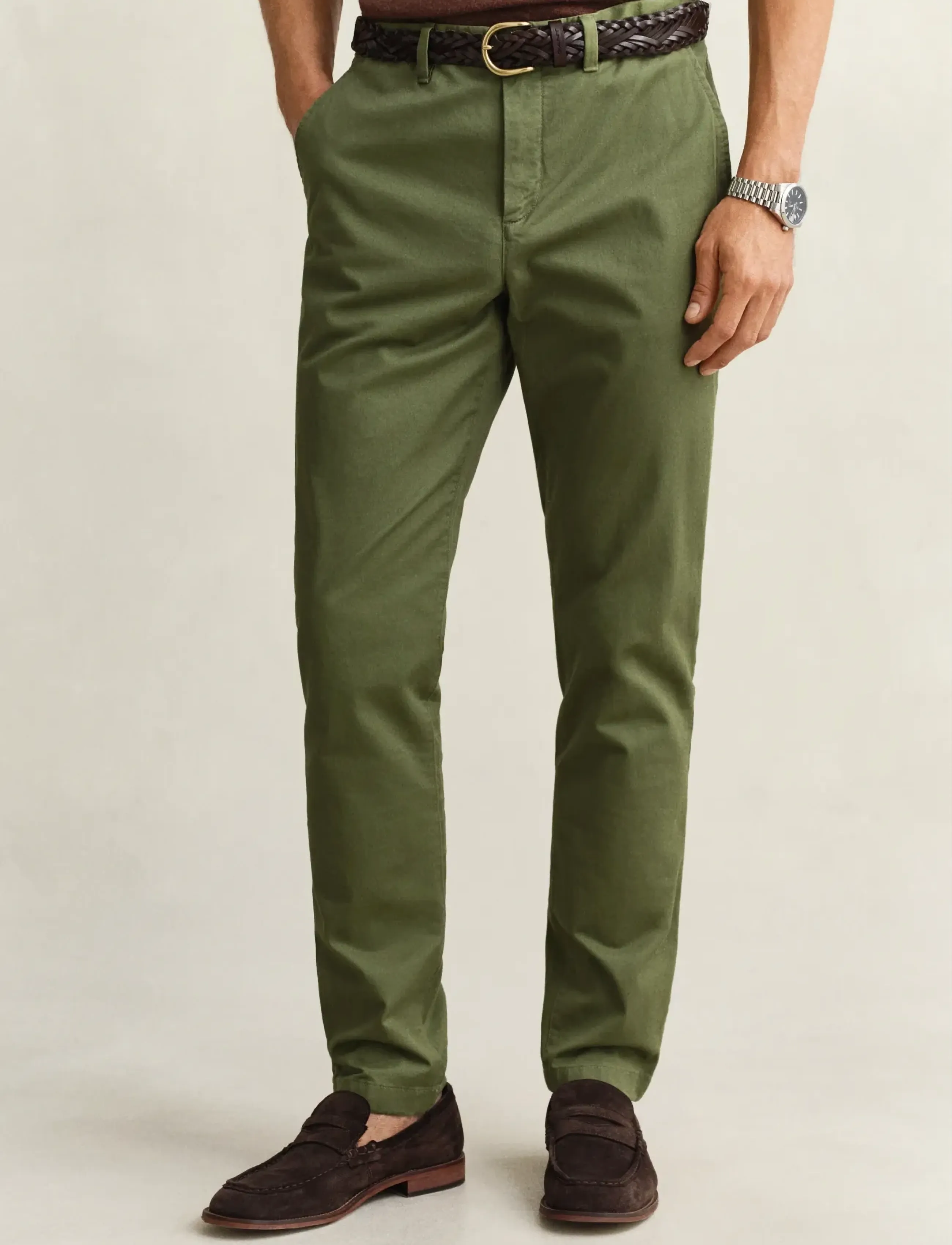Gant - Classic Slim Chinos - chinosy - dry herb green - 3