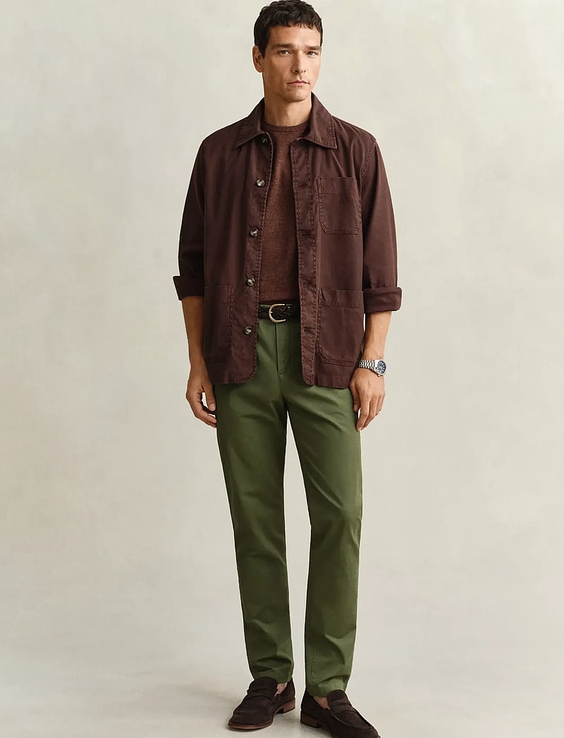 GANT - SLIM CLASSIC CHINOS - chino püksid - dry herb green - 4