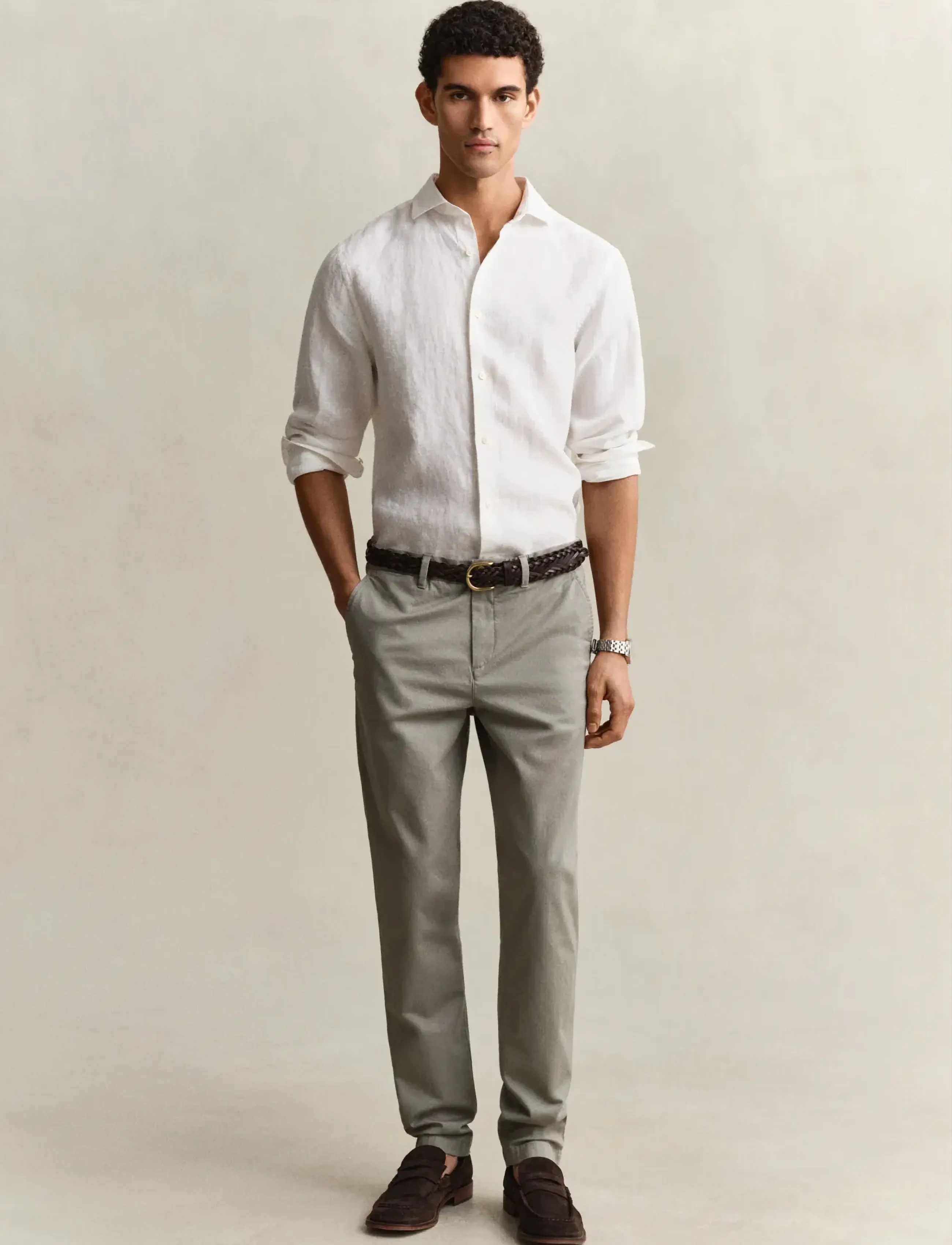 GANT SLIM CLASSIC CHINOS - Trousers - PEWTER GREY / grey