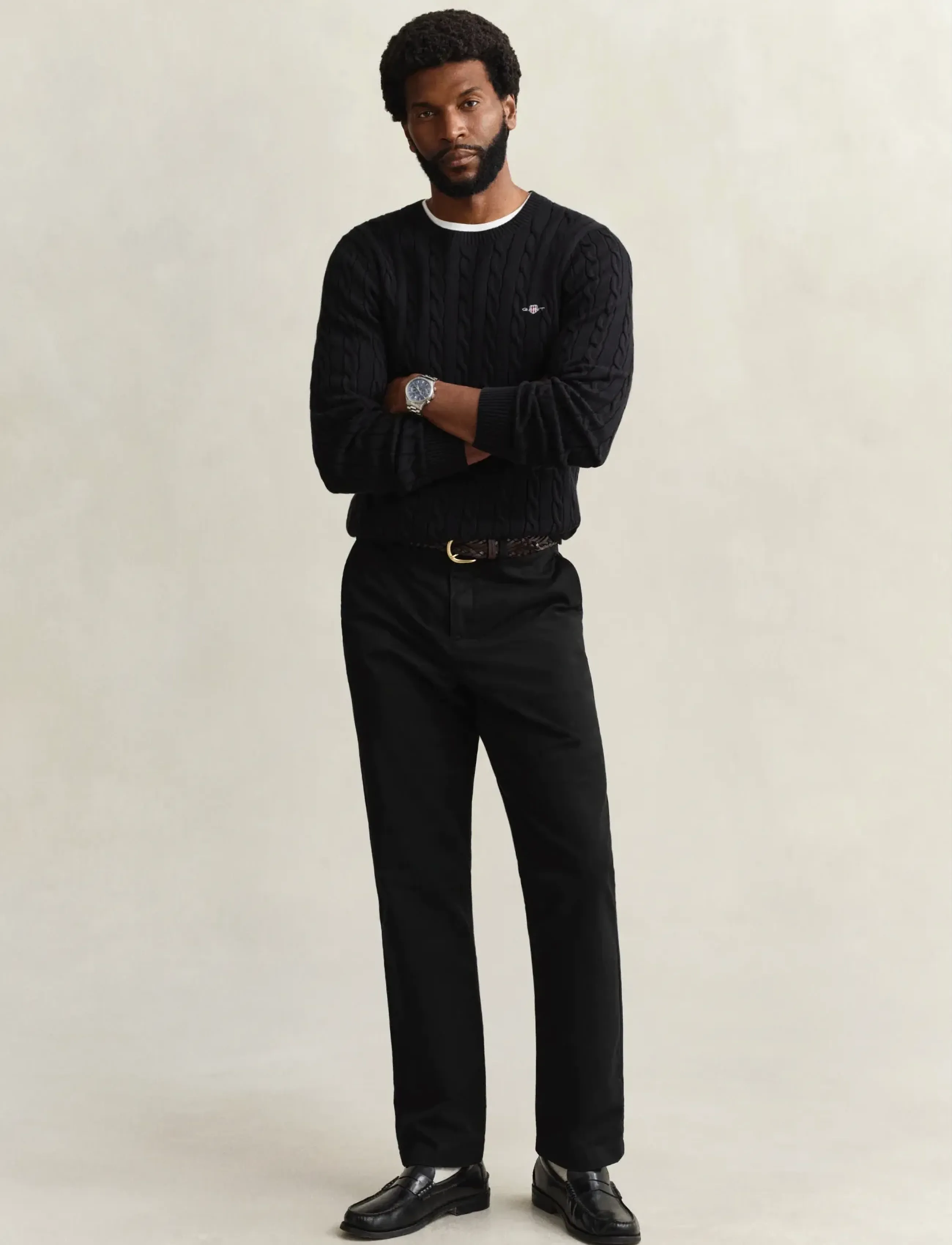 GANT REG CLASSIC CHINOS - Bukser - BLACK / navy