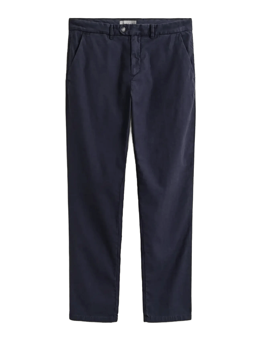 Gant - SLIM COTTON / LINEN CHINOS - linased püksid - evening blue - 1