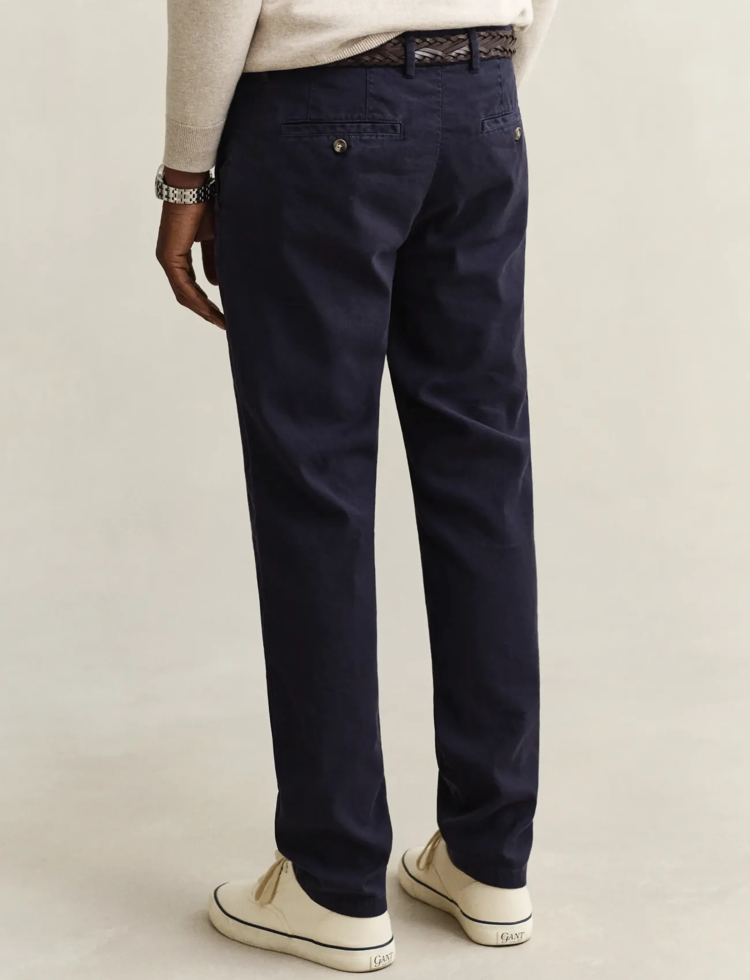 Gant - SLIM COTTON / LINEN CHINOS - linased püksid - evening blue - 2