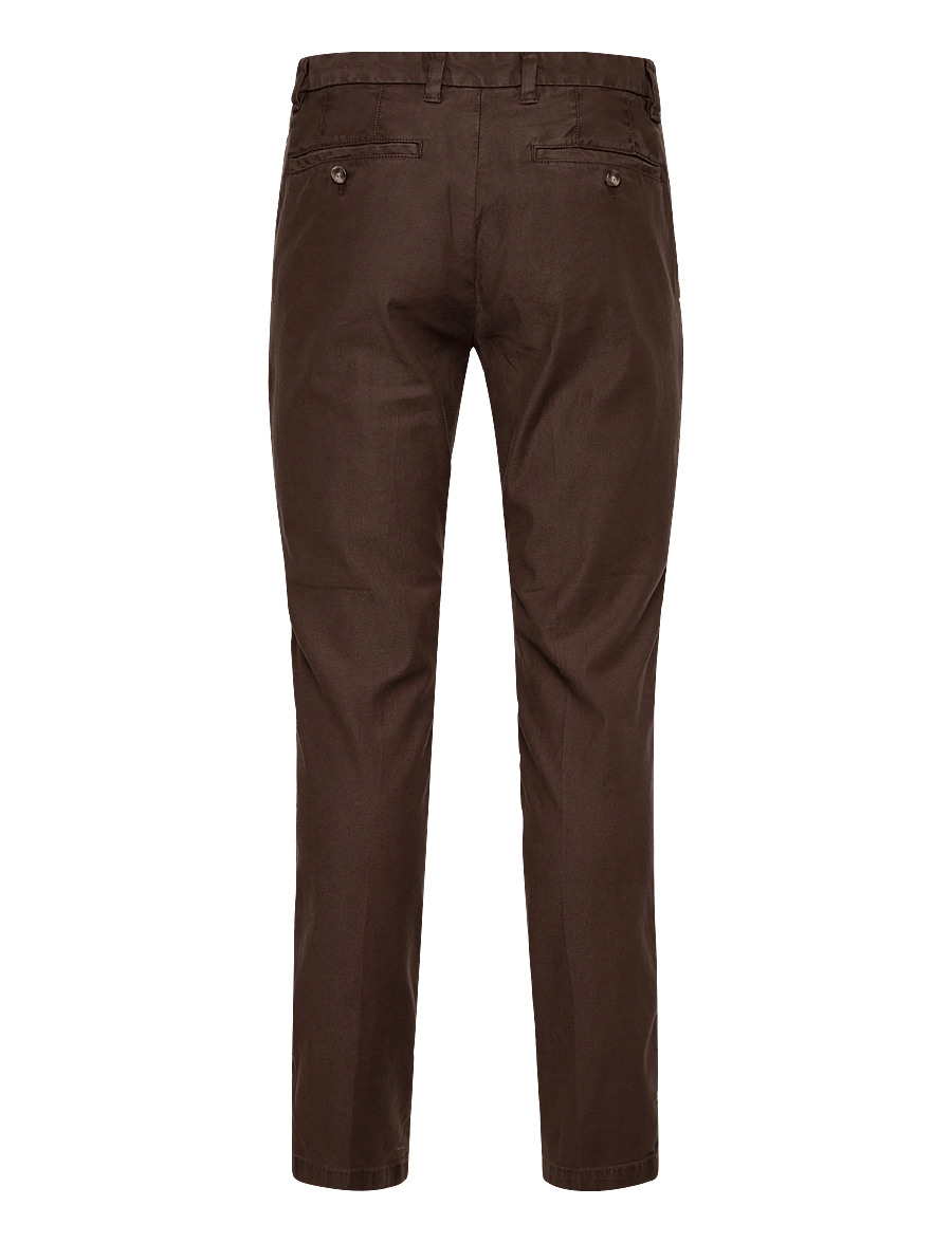 Gant - SLIM COTTON / LINEN CHINOS - hørbukser - rich brown - 2