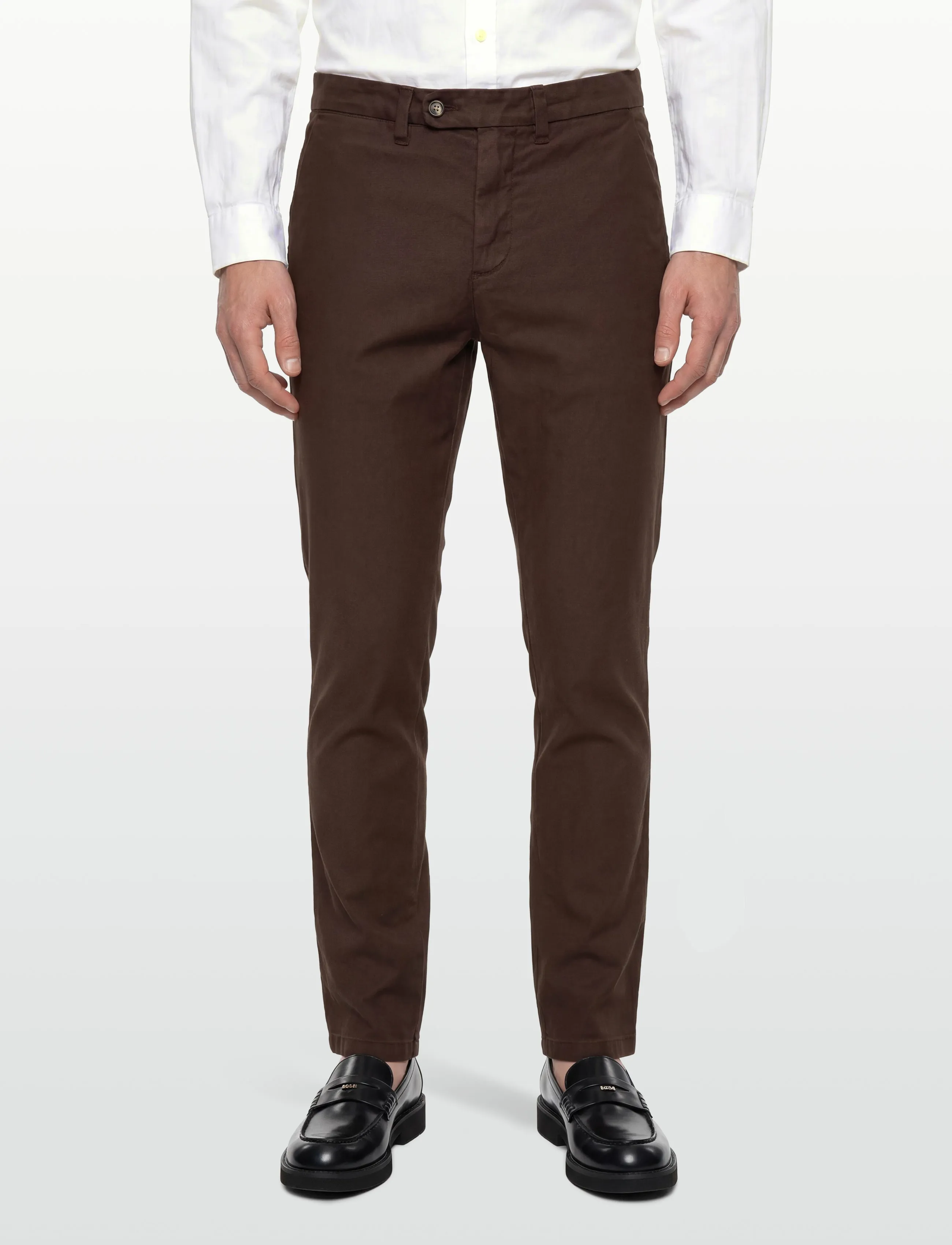 Gant - SLIM COTTON / LINEN CHINOS - hørbukser - rich brown - 3