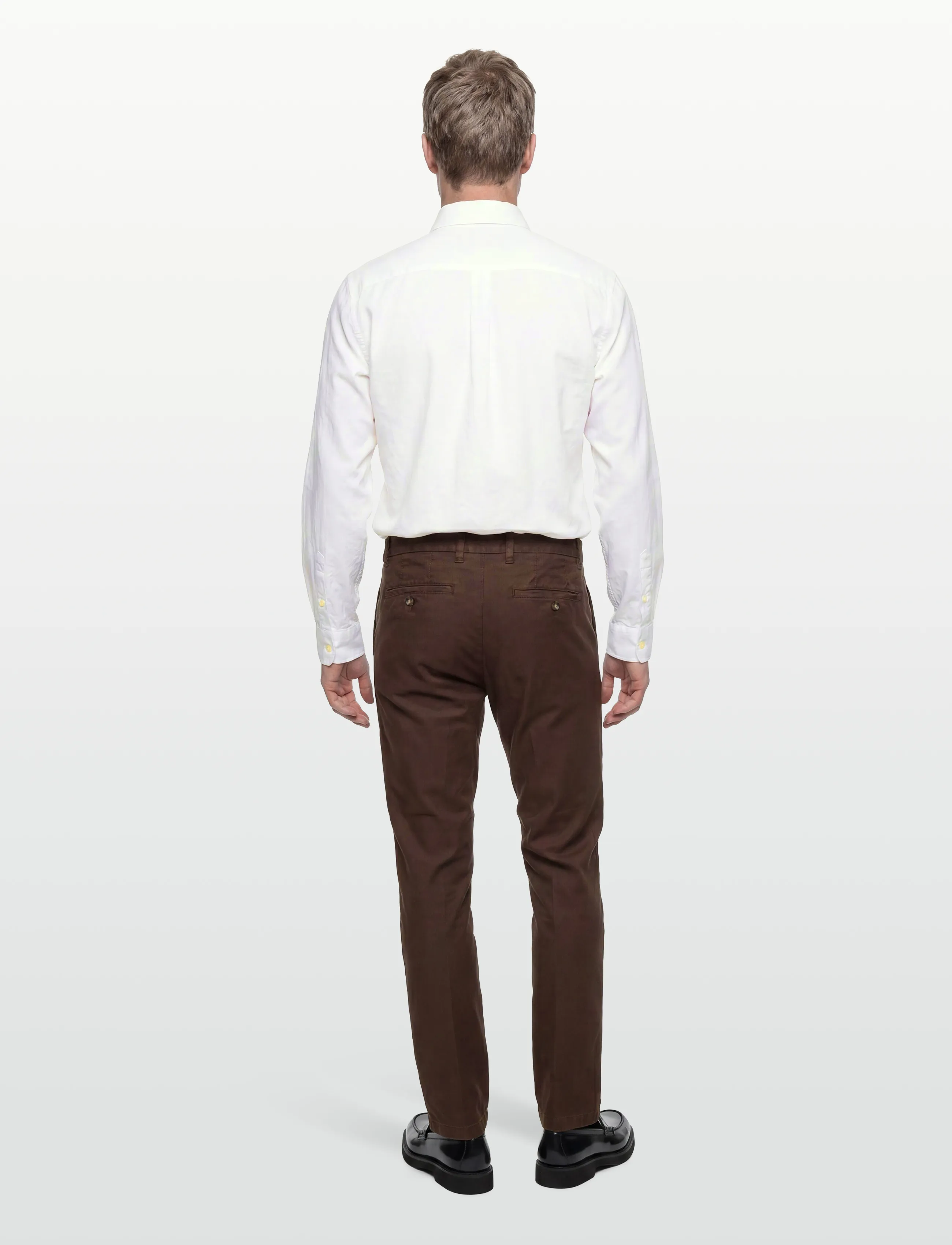 Gant - SLIM COTTON / LINEN CHINOS - hørbukser - rich brown - 4
